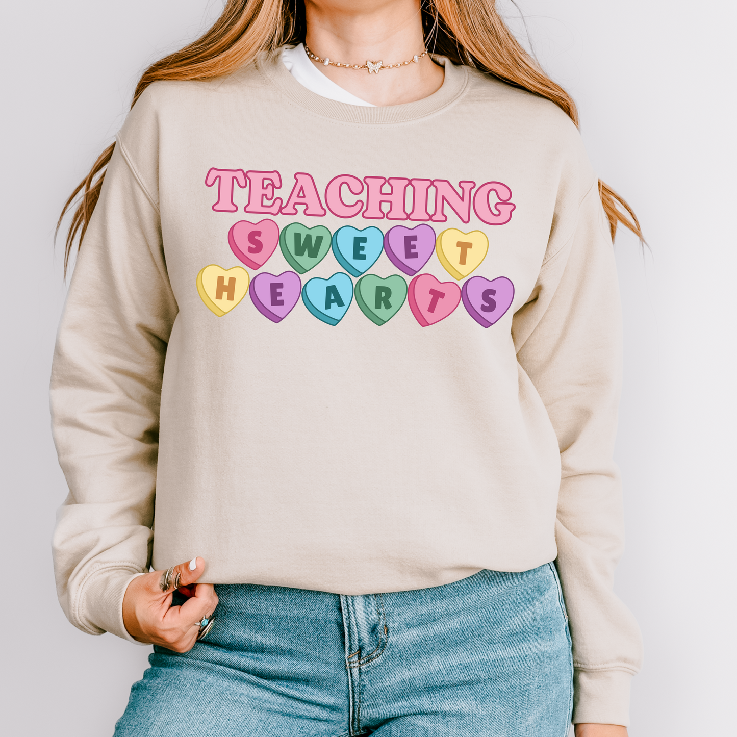 Teaching Sweet Hearts Valentine's Day Crewneck Sweatshirt