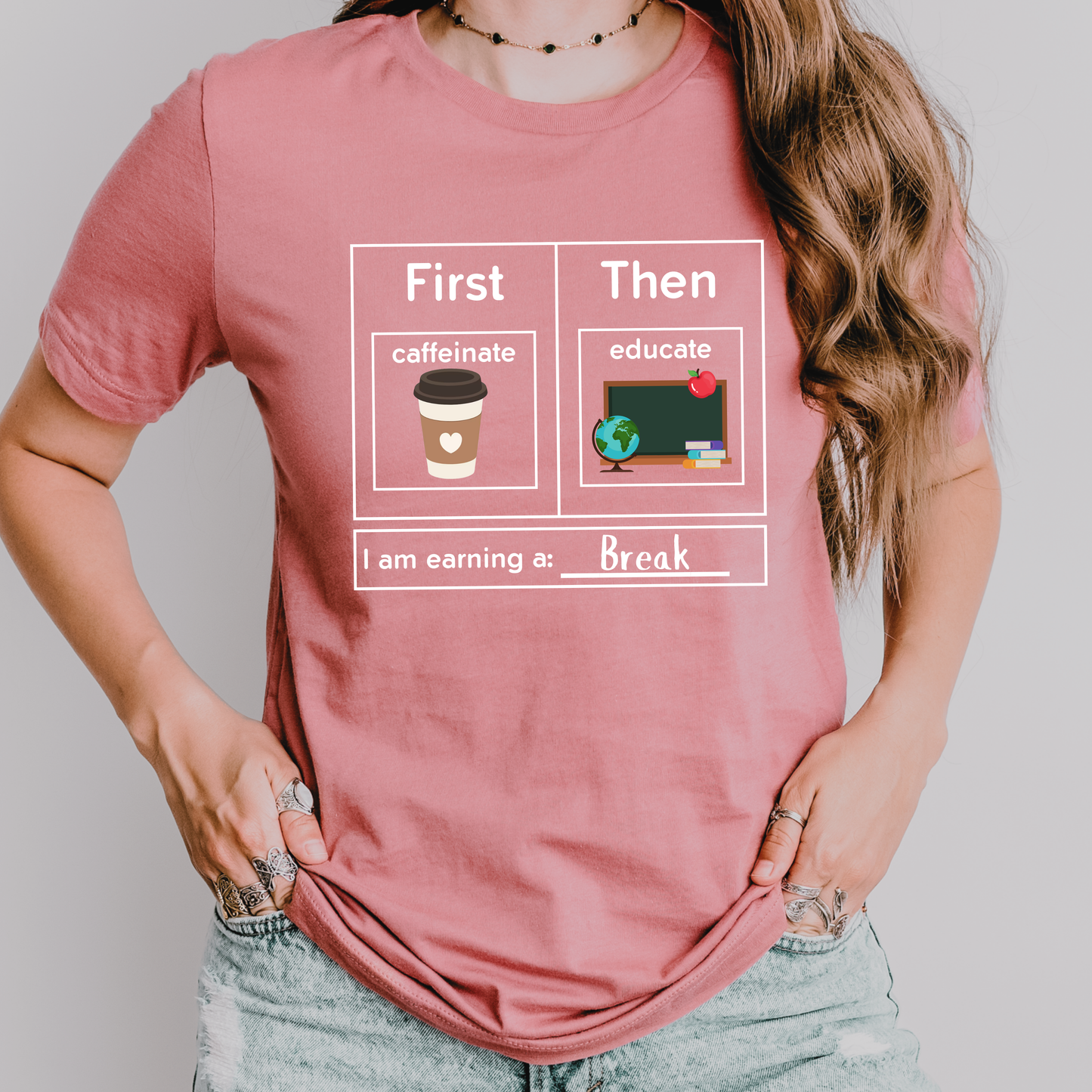 First Caffeinate Then Educate Teacher T-Shirt coffee