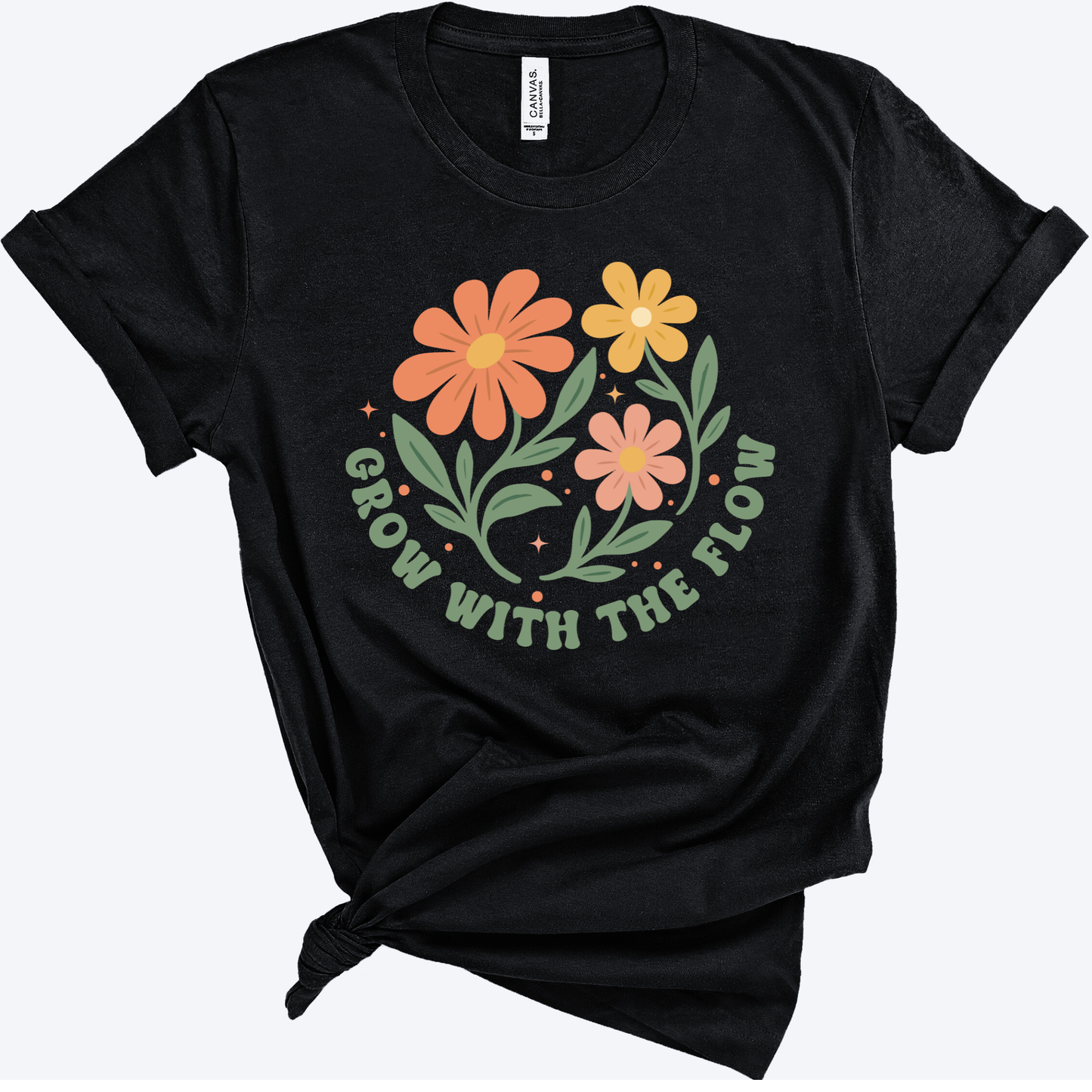Grow With the Flow Shirt | Retro Floral Teacher Tee | Boho Teacher Shirt