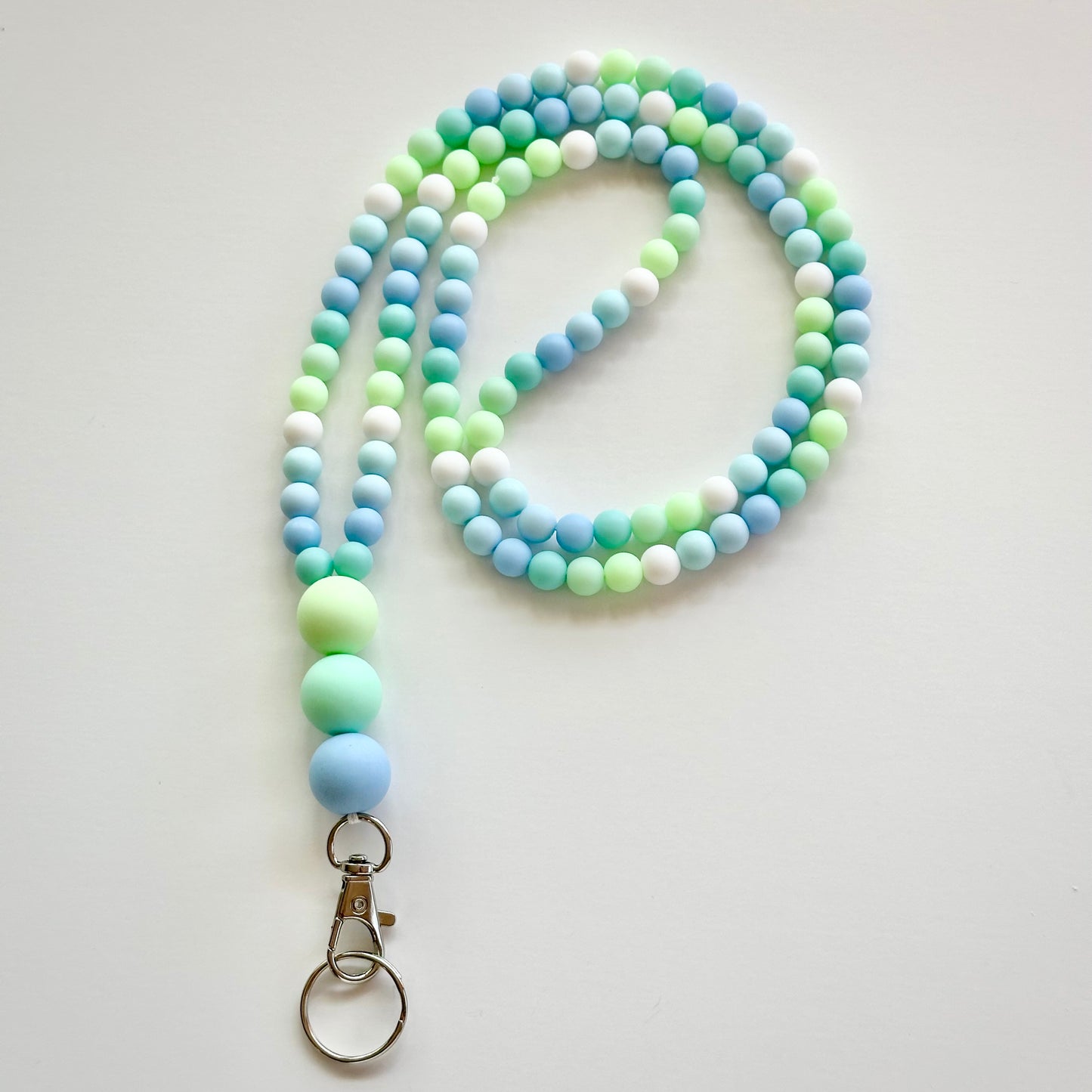 Beaded Lanyard - Blue & Green Gradient