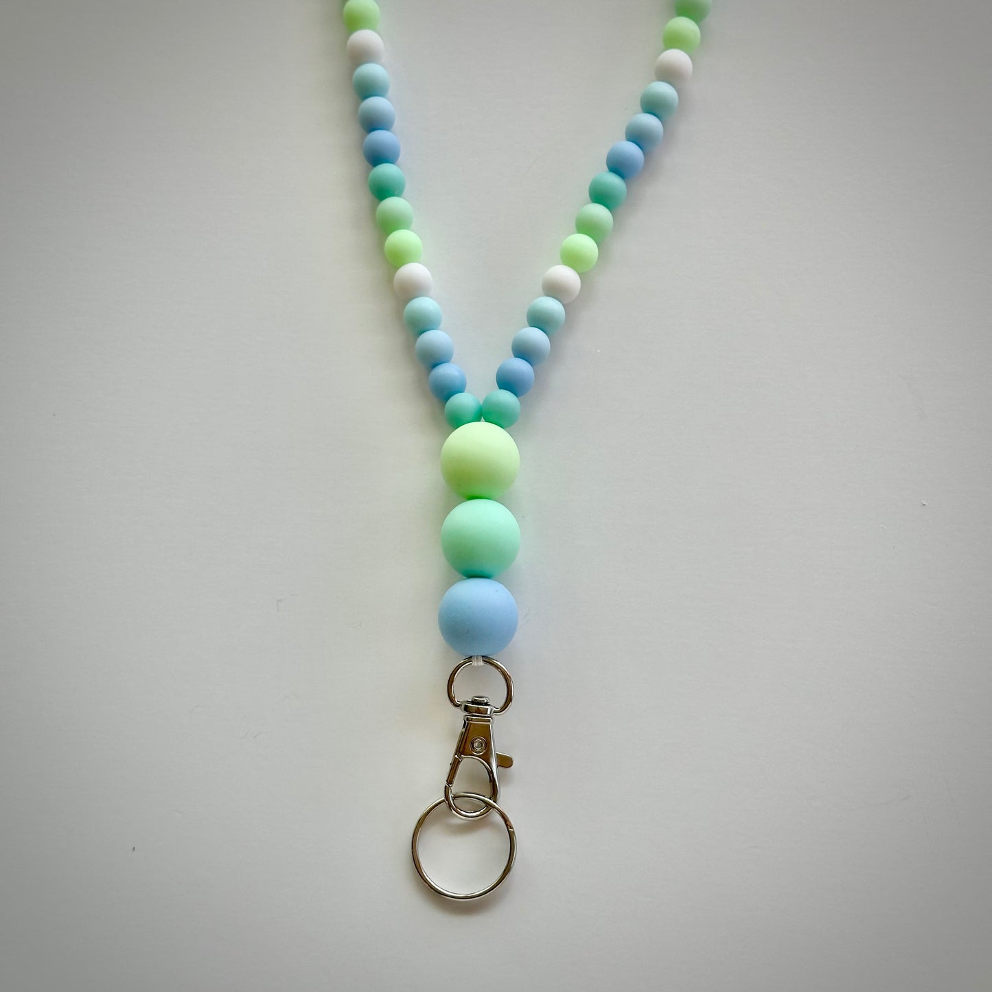 Beaded Lanyard - Blue & Green Gradient
