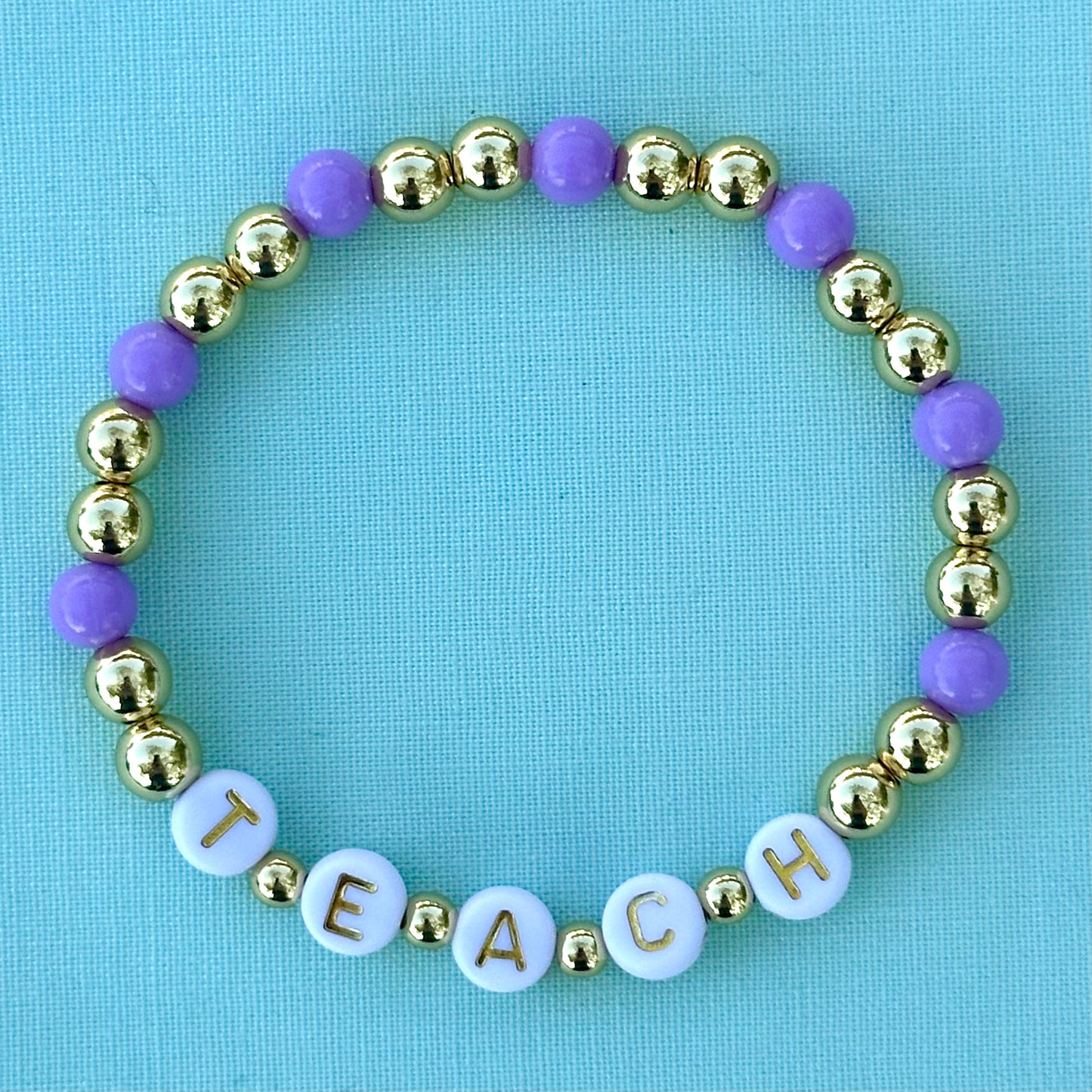 TEACH Stacking Bracelet - 18k gold filled and acrylic beads