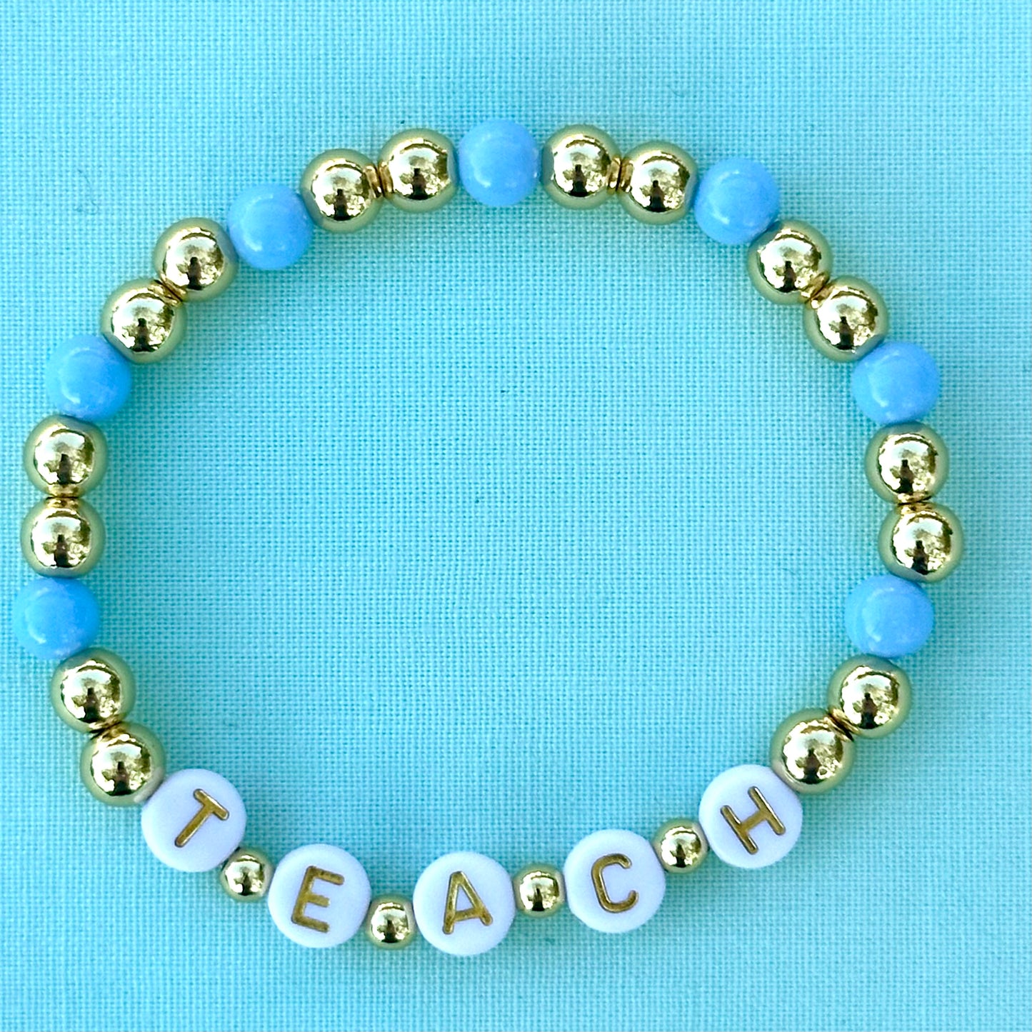 TEACH Stacking Bracelet - 18k gold filled and acrylic beads