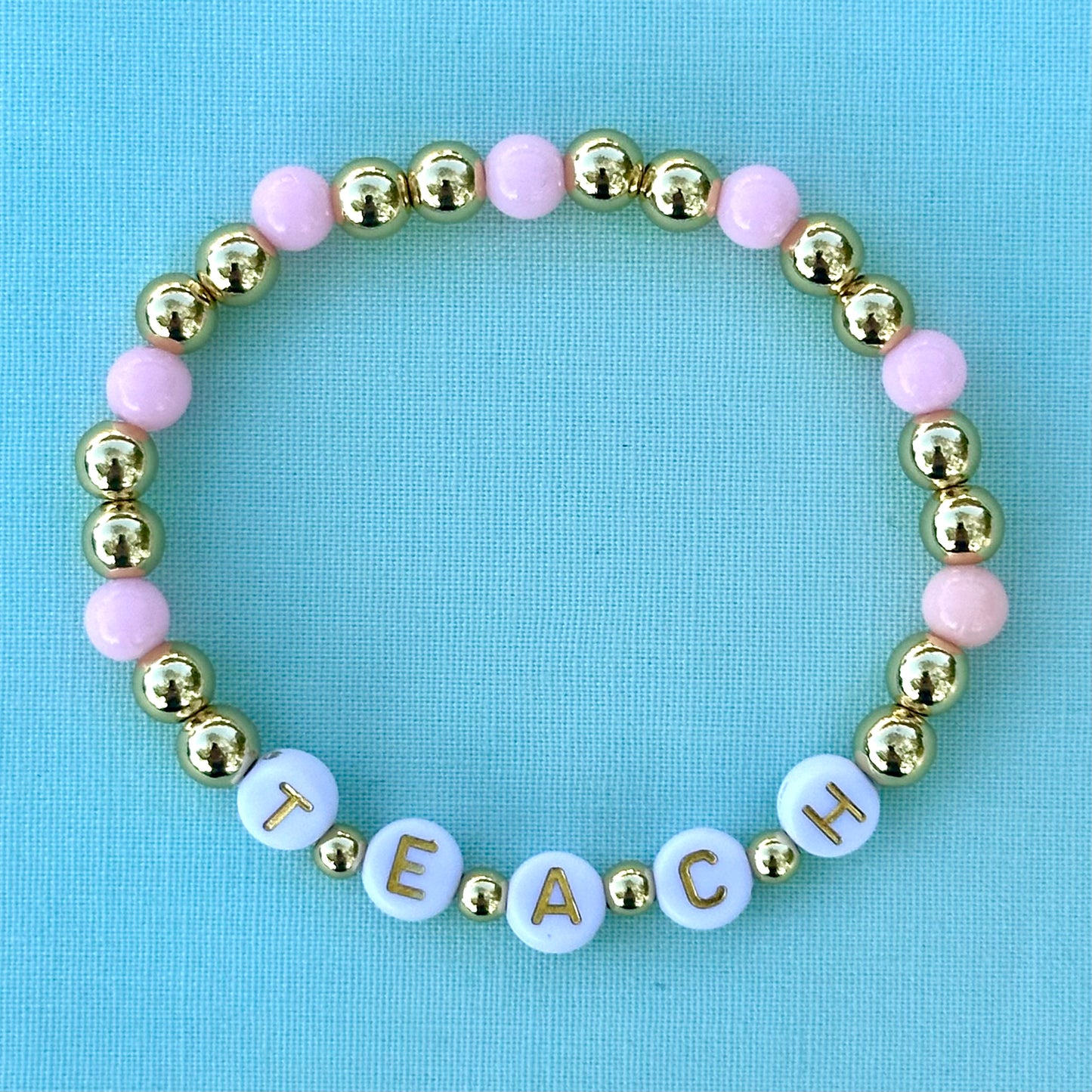 TEACH Stacking Bracelet - 18k gold filled and acrylic beads