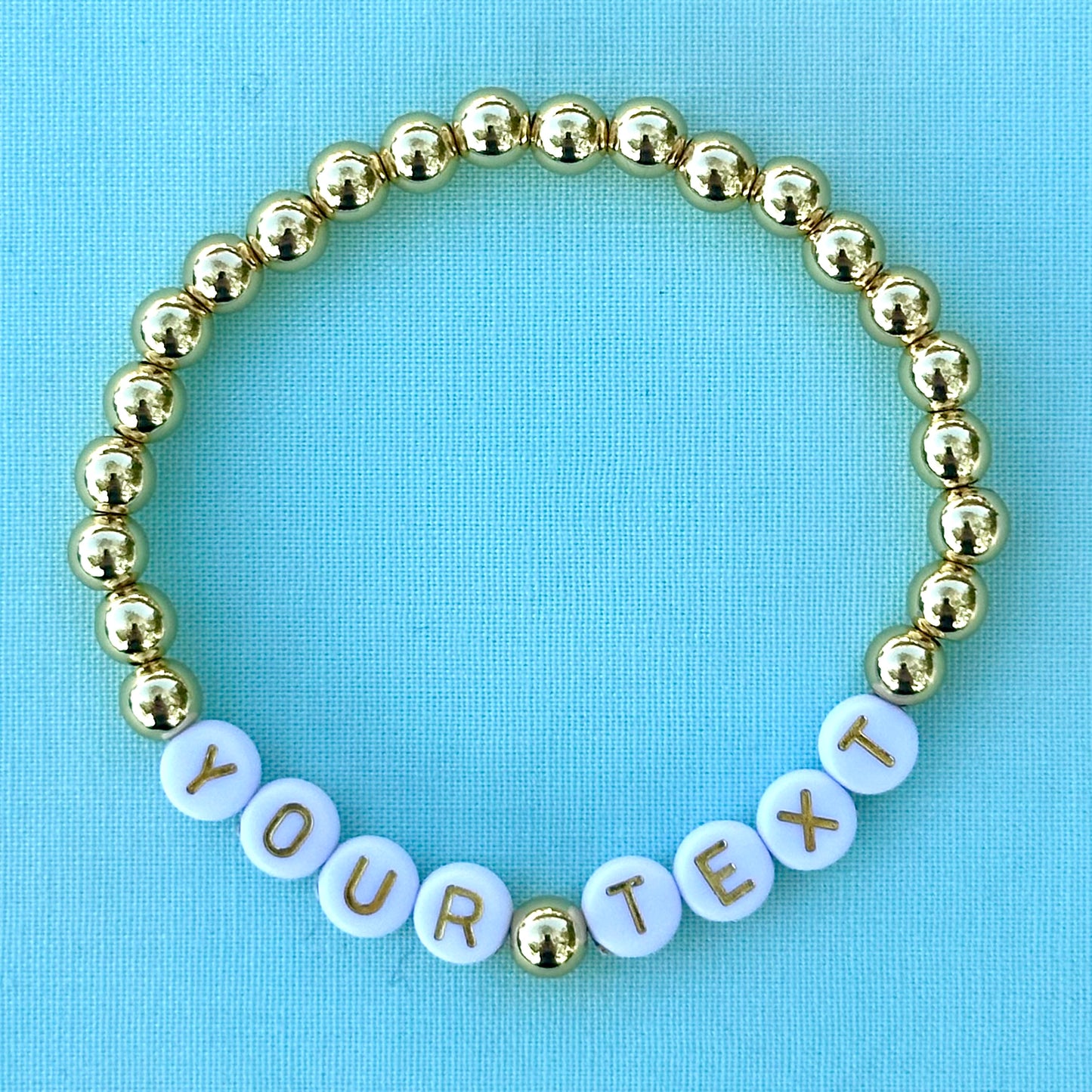 Personalized Stacking Bracelet - 18k gold filled and acrylic beads