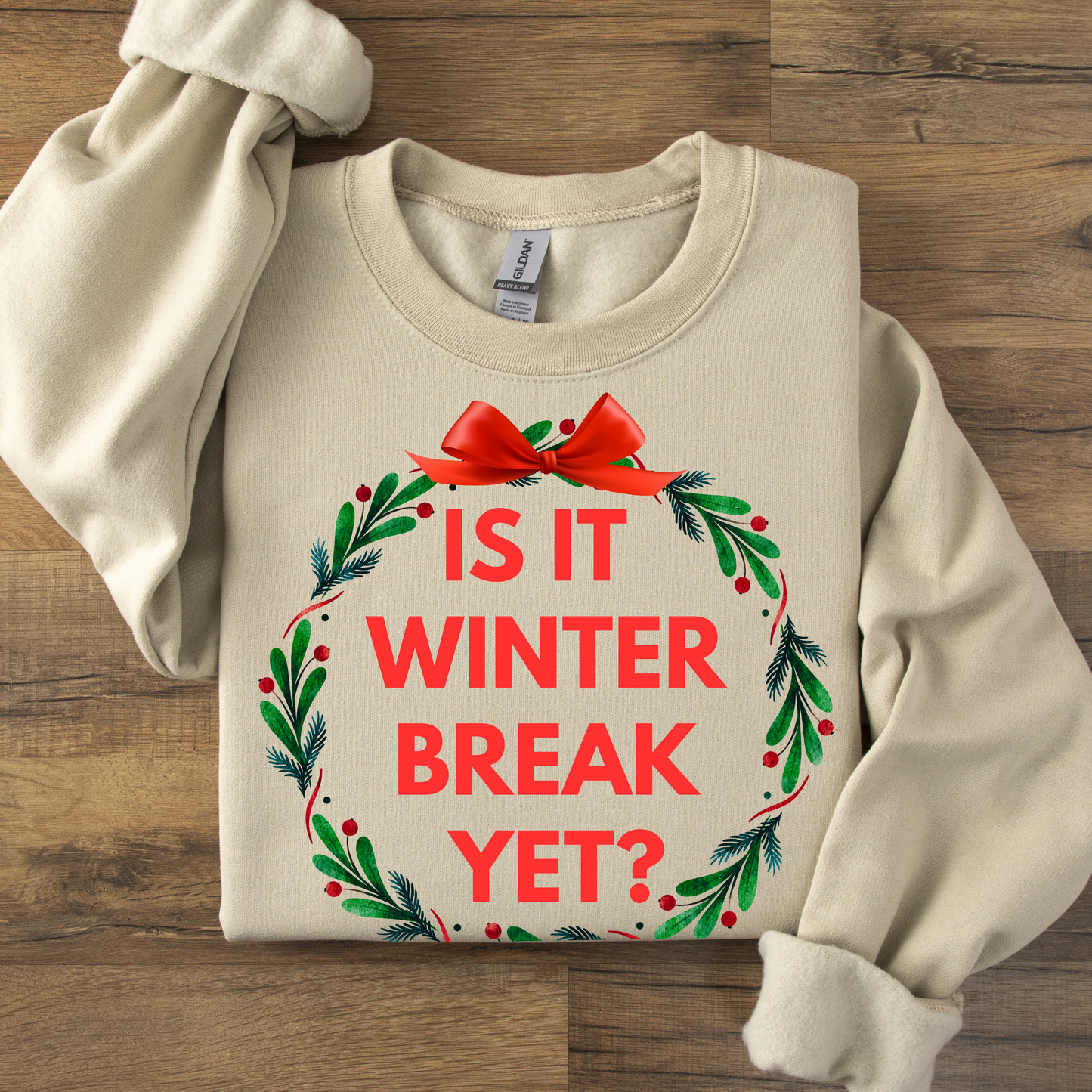 Is it winter break yet teacher crewneck sweatshirt