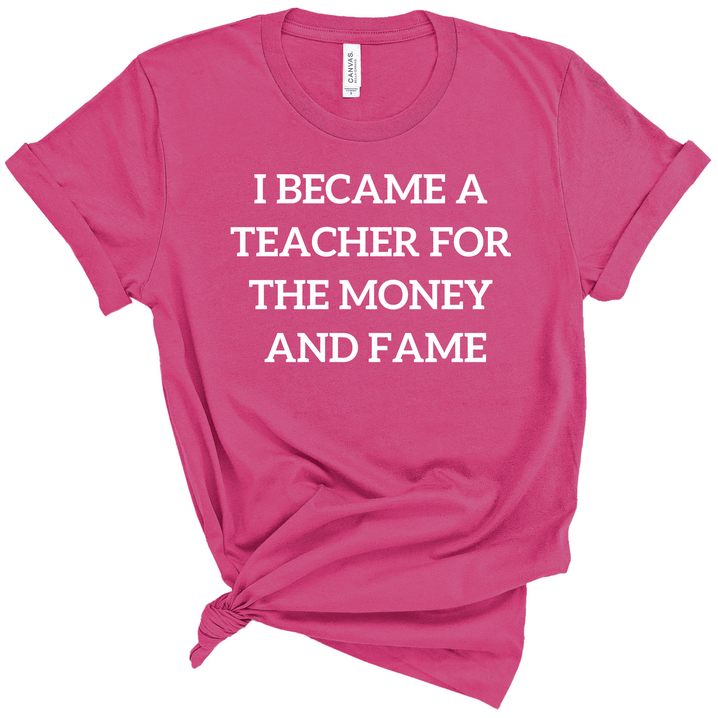 I became a teacher for the money and fame shirt