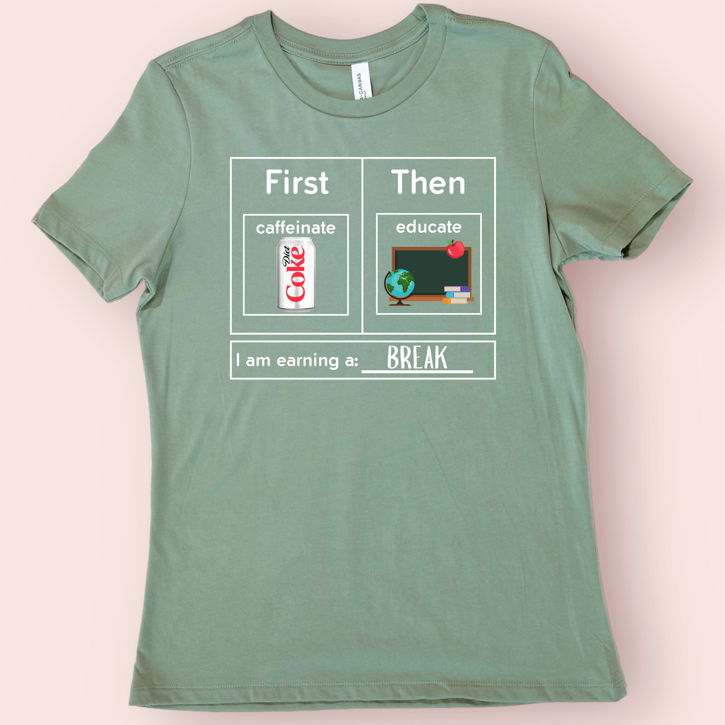 First Caffeinate Then Educate Teacher T-Shirt Diet Coke