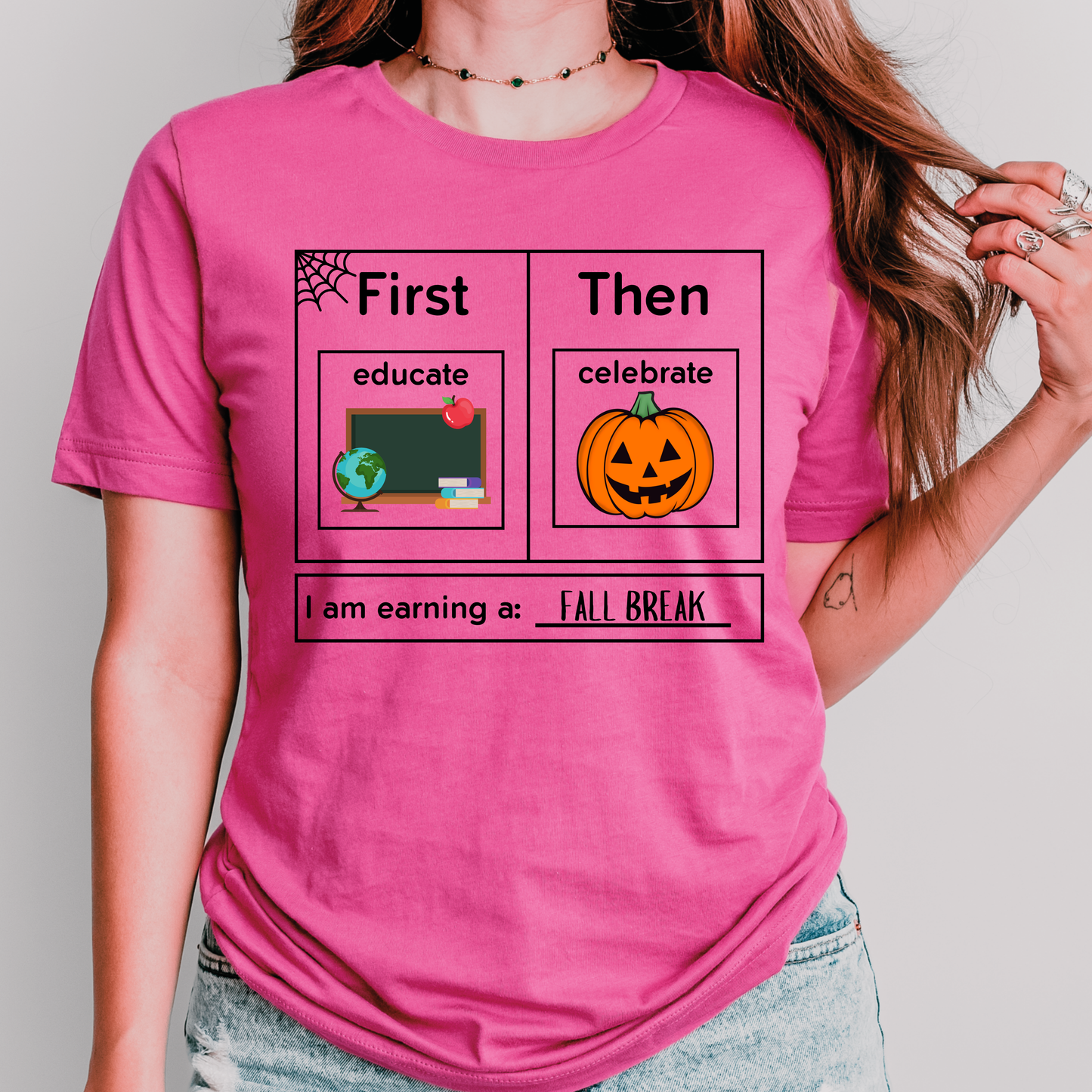 First Educate Then Celebrate Halloween Teacher Shirt