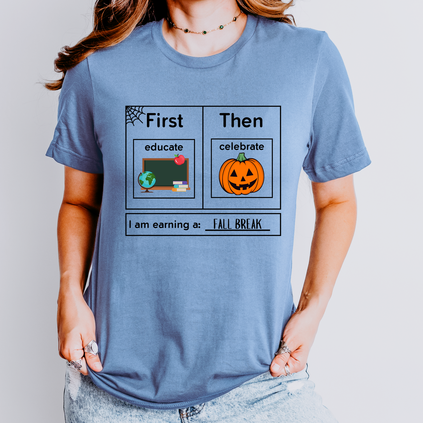 First Educate Then Celebrate Halloween Teacher Shirt