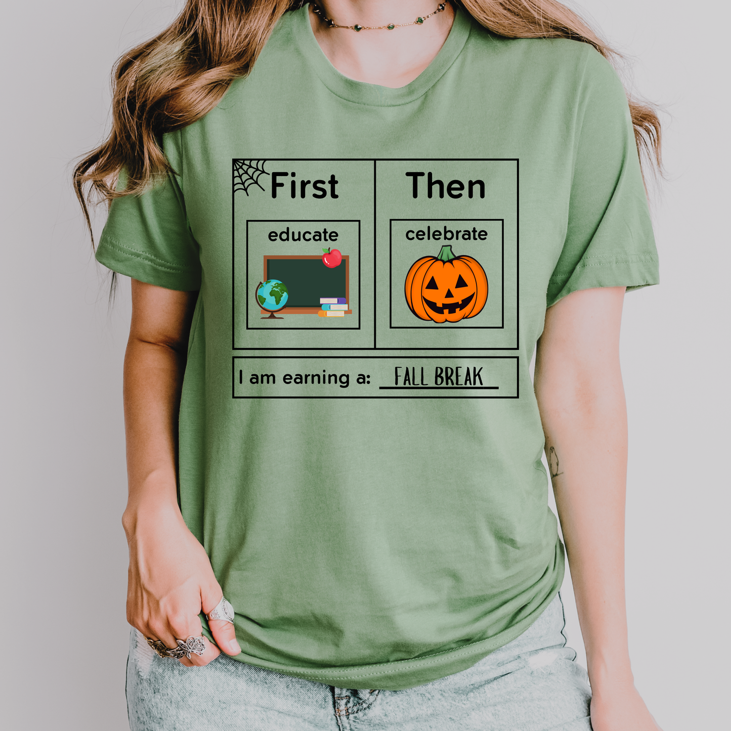 First Educate Then Celebrate Halloween Teacher Shirt