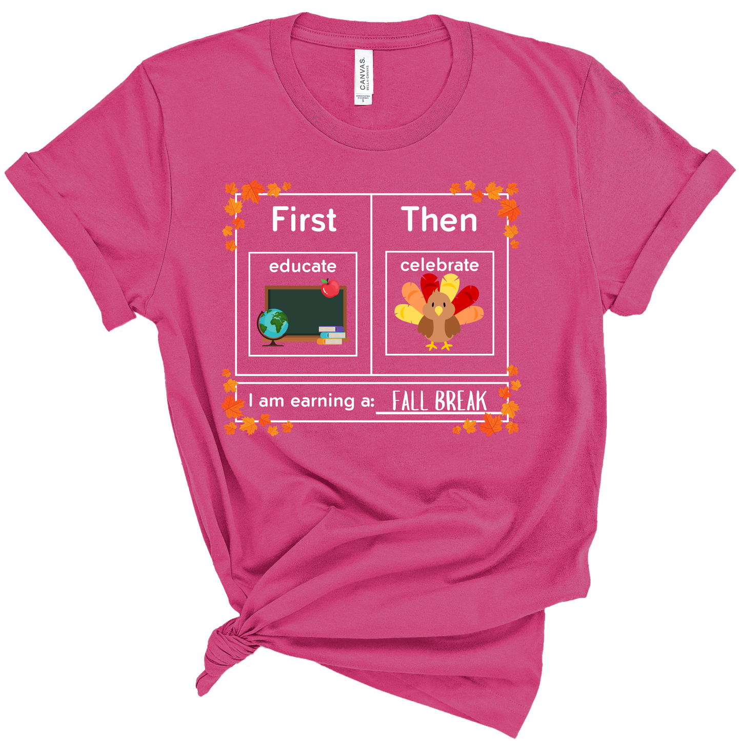 First Educate Then Celebrate Thanksgiving Teacher Shirt
