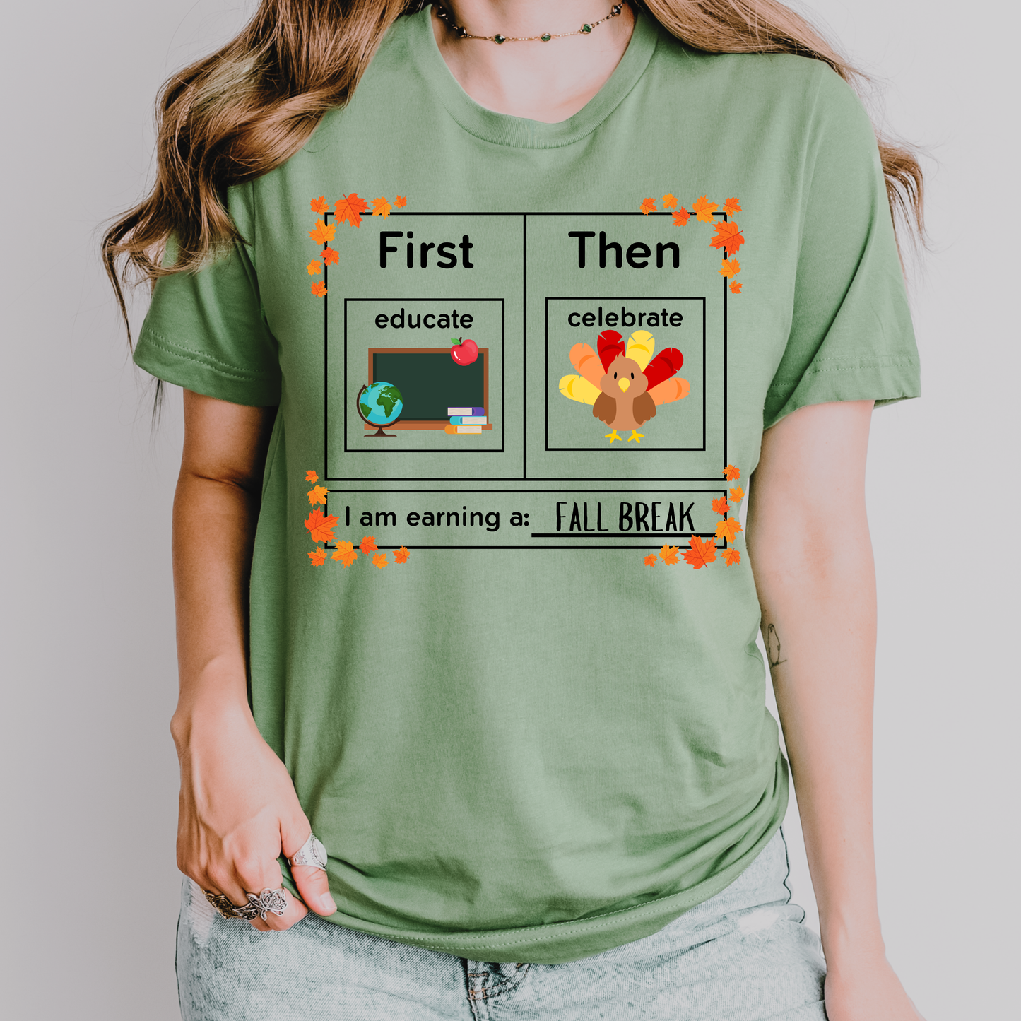 First Educate Then Celebrate Thanksgiving Teacher Shirt