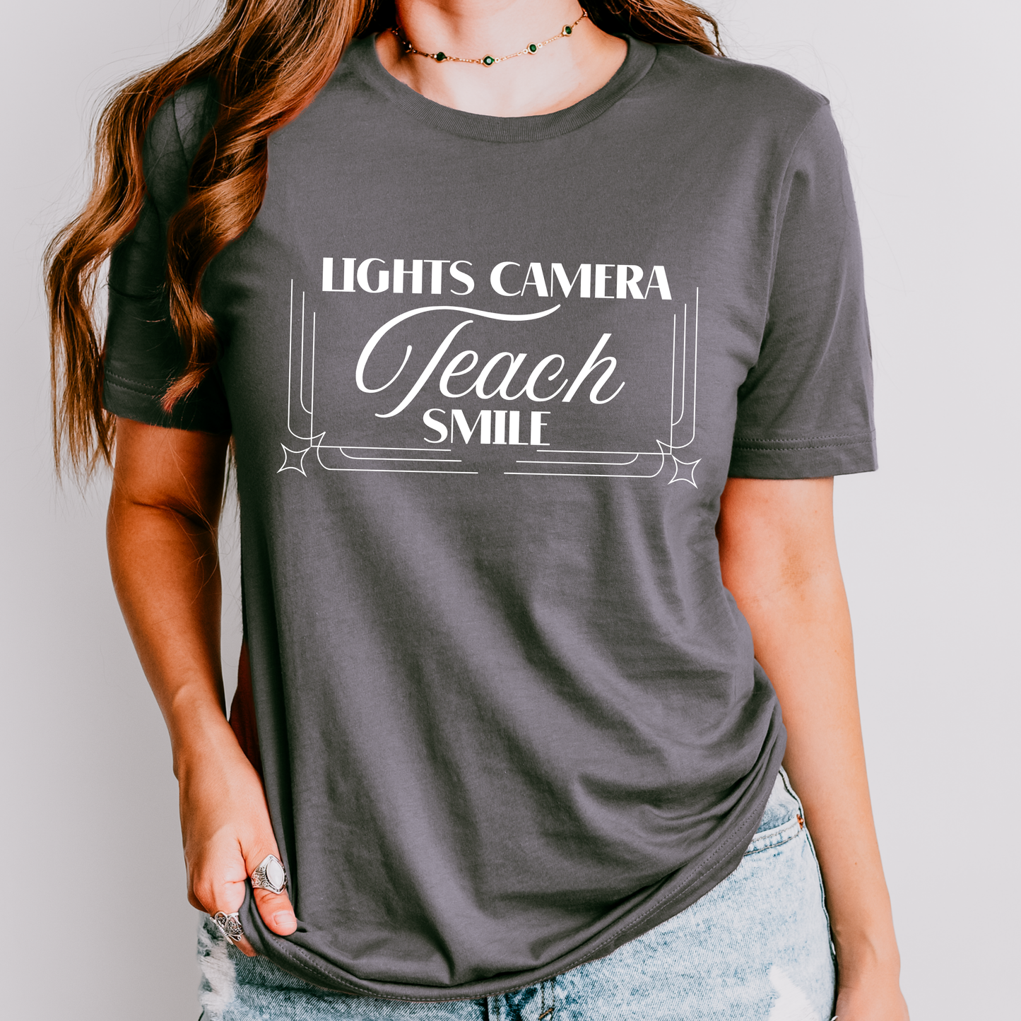 Lights Camera Teach Smile Teacher Swiftie Shirt