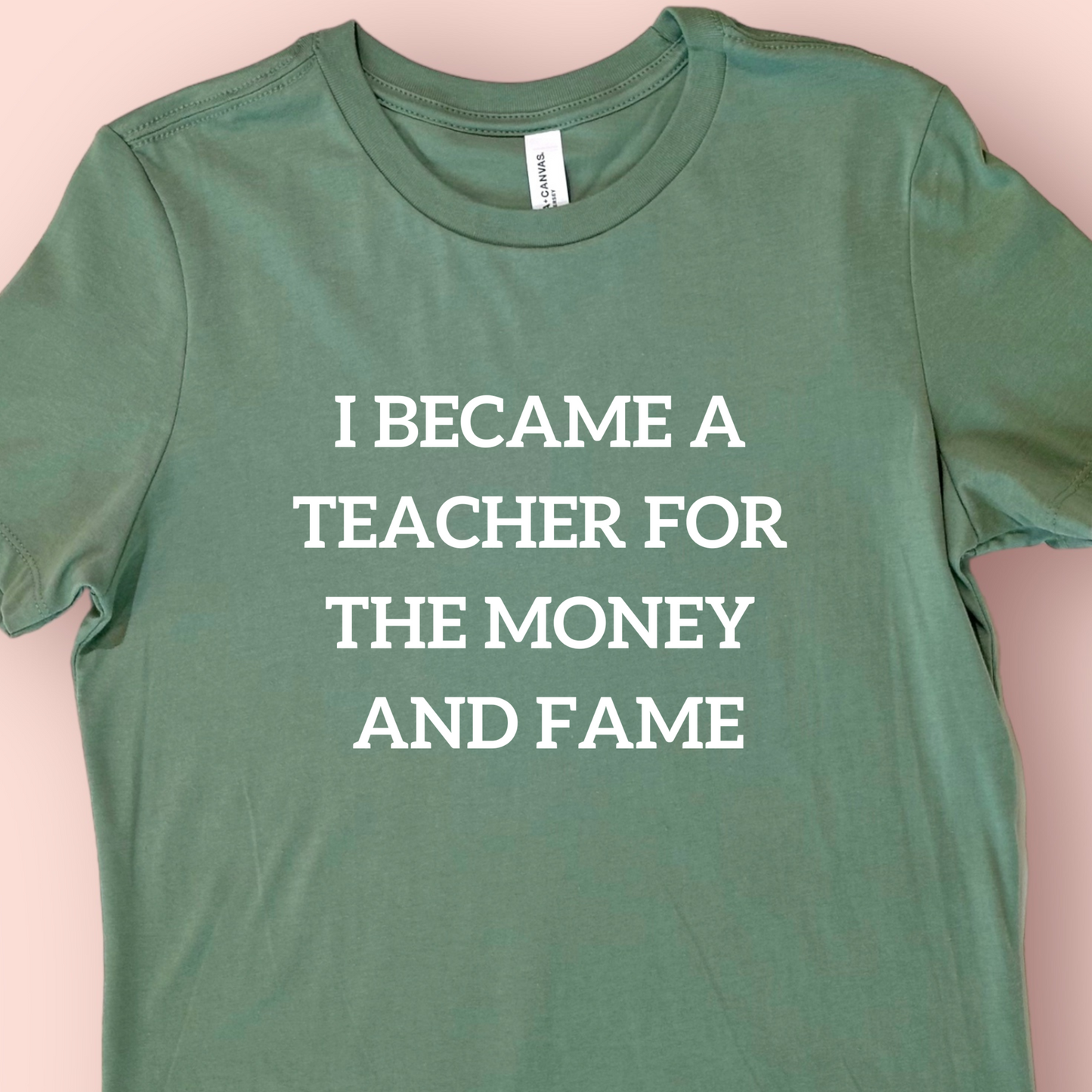 I became a teacher for the money and fame shirt