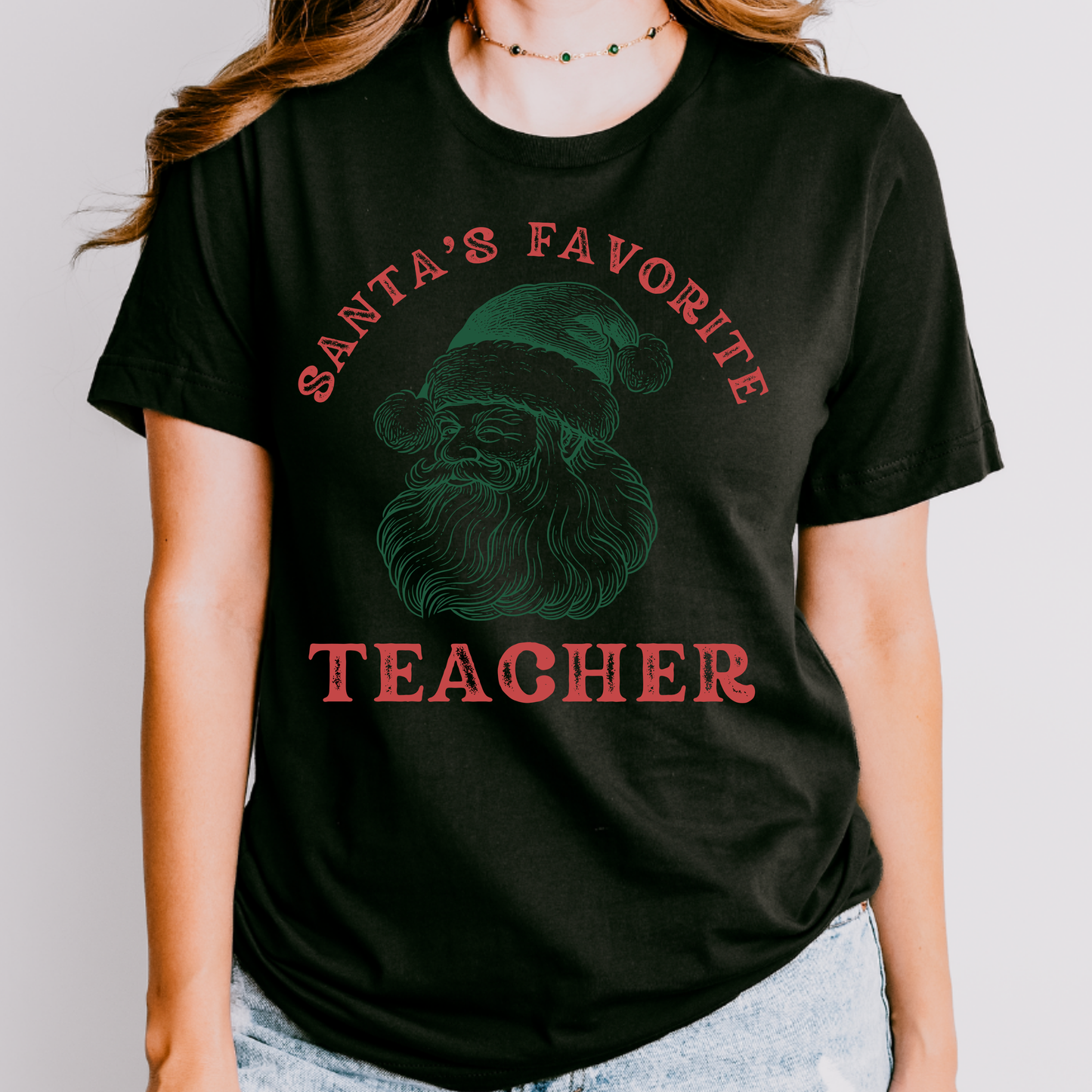 Santa's Favorite Teacher Christmas Shirt