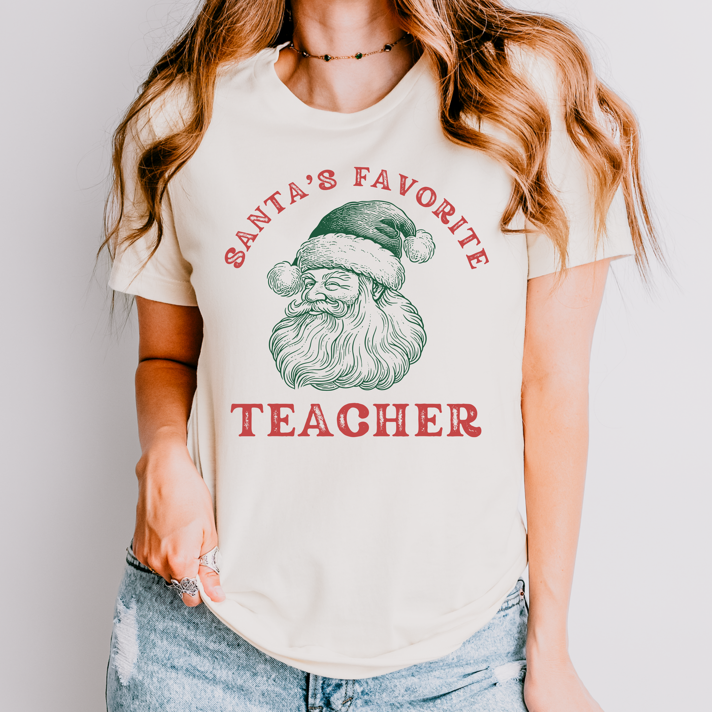 Santa's Favorite Teacher Christmas Shirt