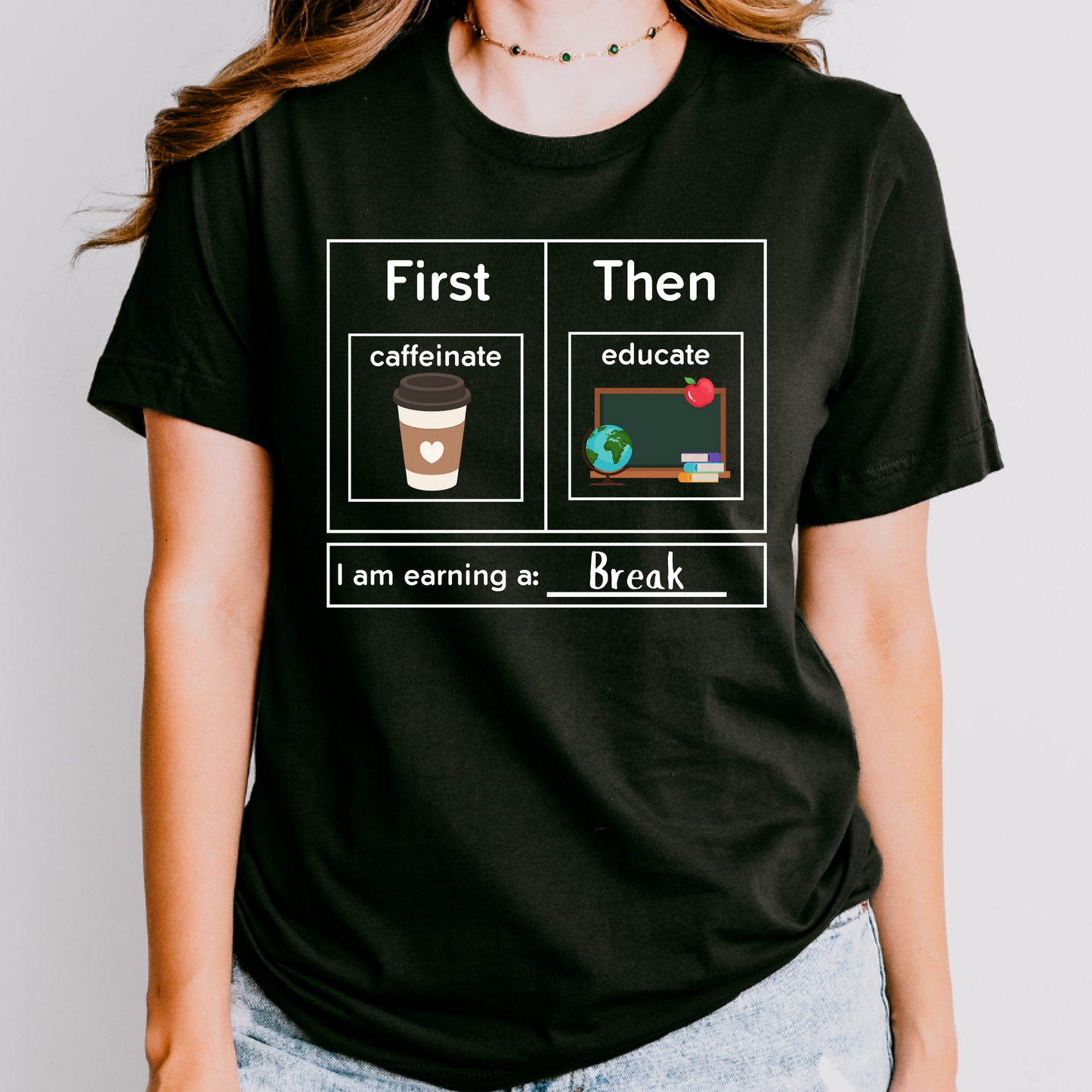 First Caffeinate Then Educate Teacher T-Shirt coffee