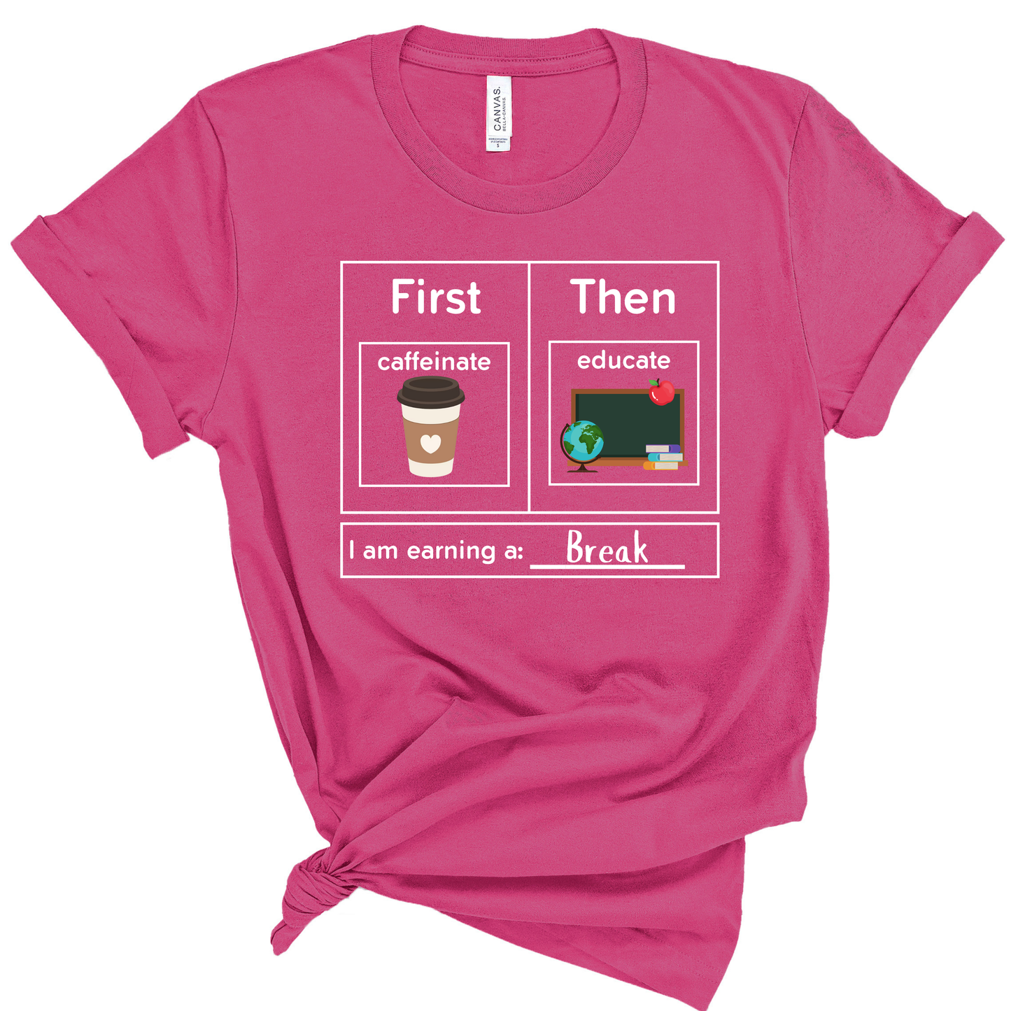 First Caffeinate Then Educate Teacher T-Shirt coffee