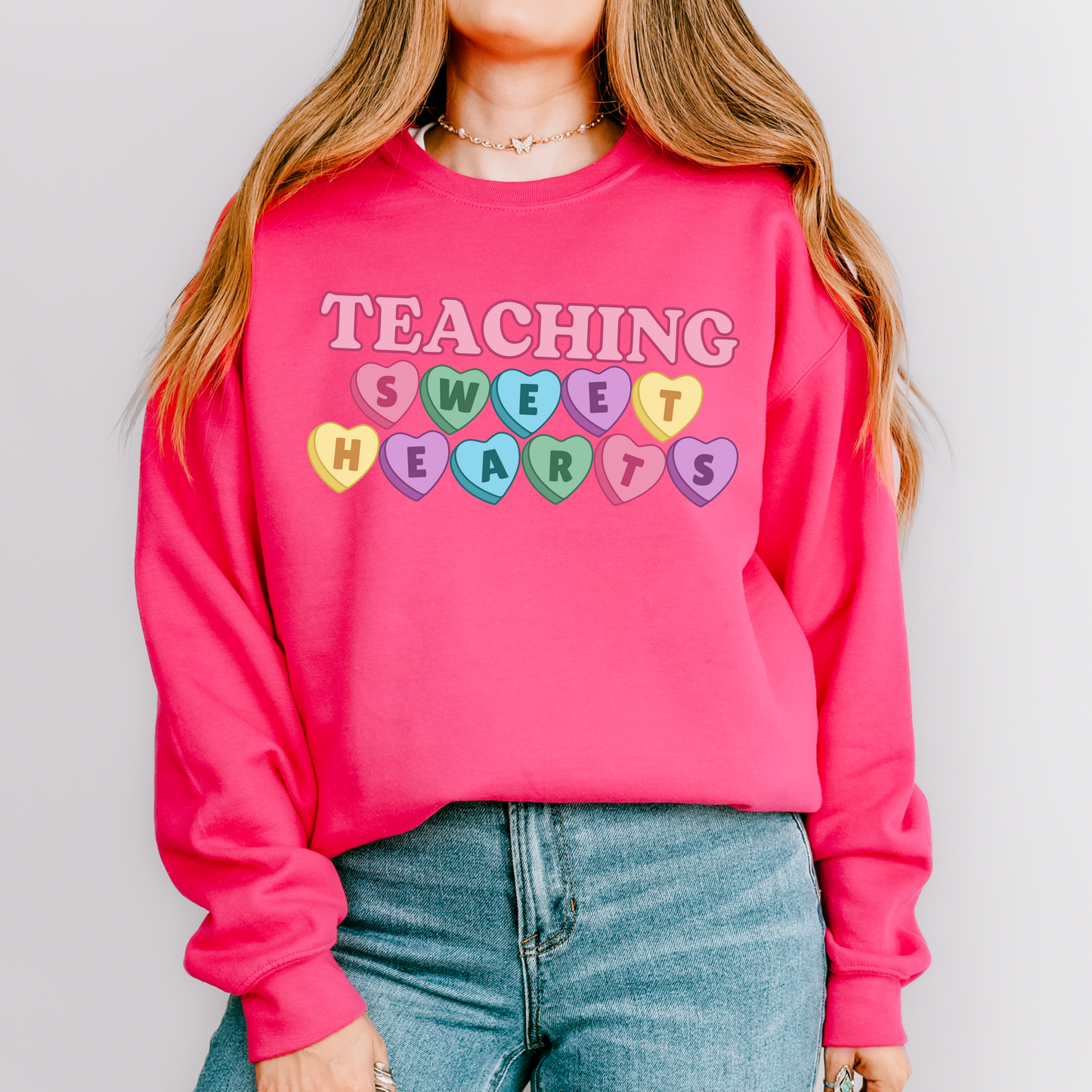 Teaching Sweet Hearts Valentine's Day Crewneck Sweatshirt