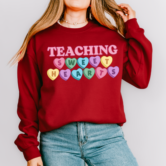 Teaching Sweet Hearts Valentine's Day Crewneck Sweatshirt