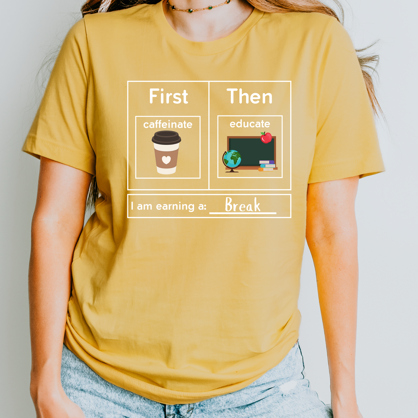 First Caffeinate Then Educate Teacher T-Shirt coffee