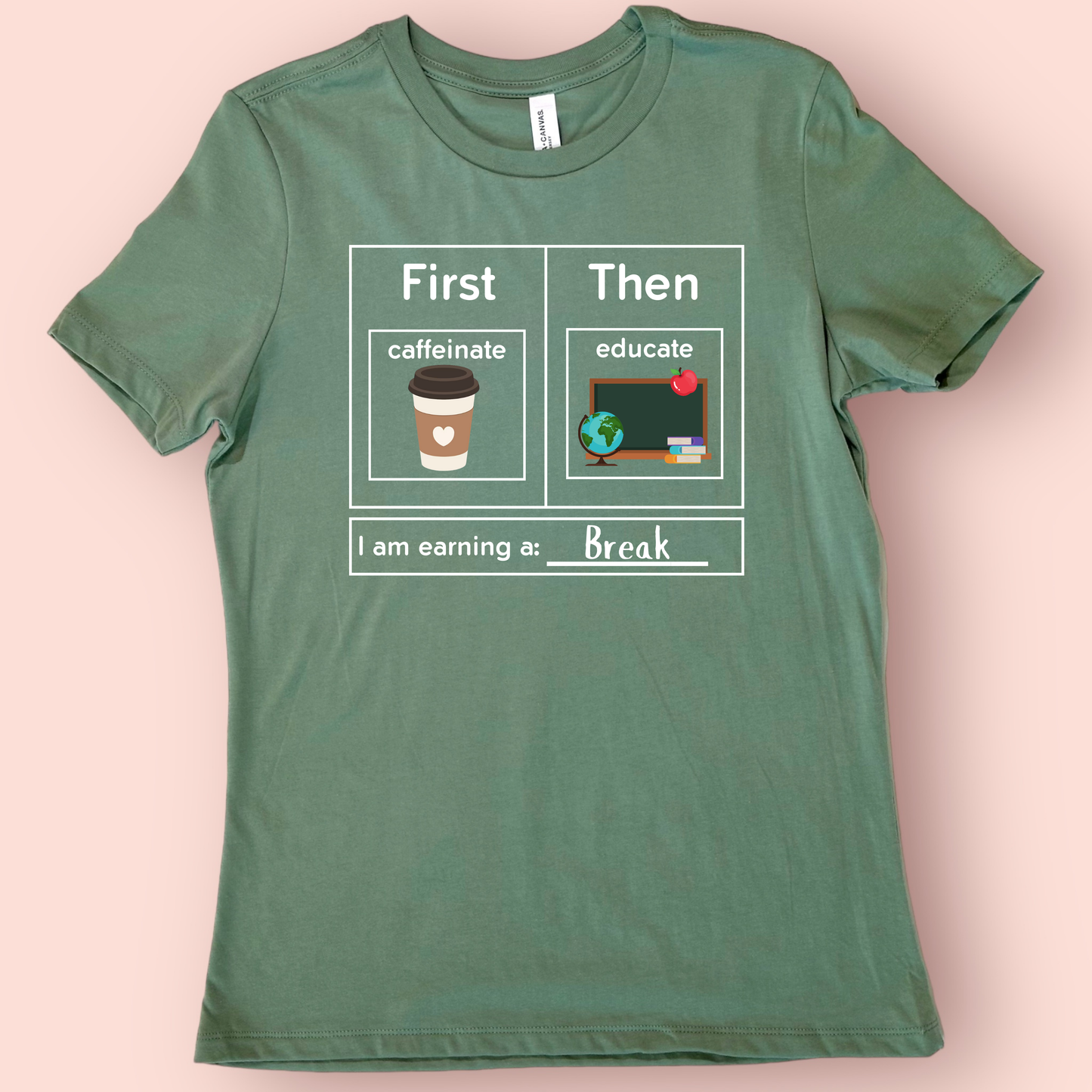 First Caffeinate Then Educate Teacher T-Shirt coffee