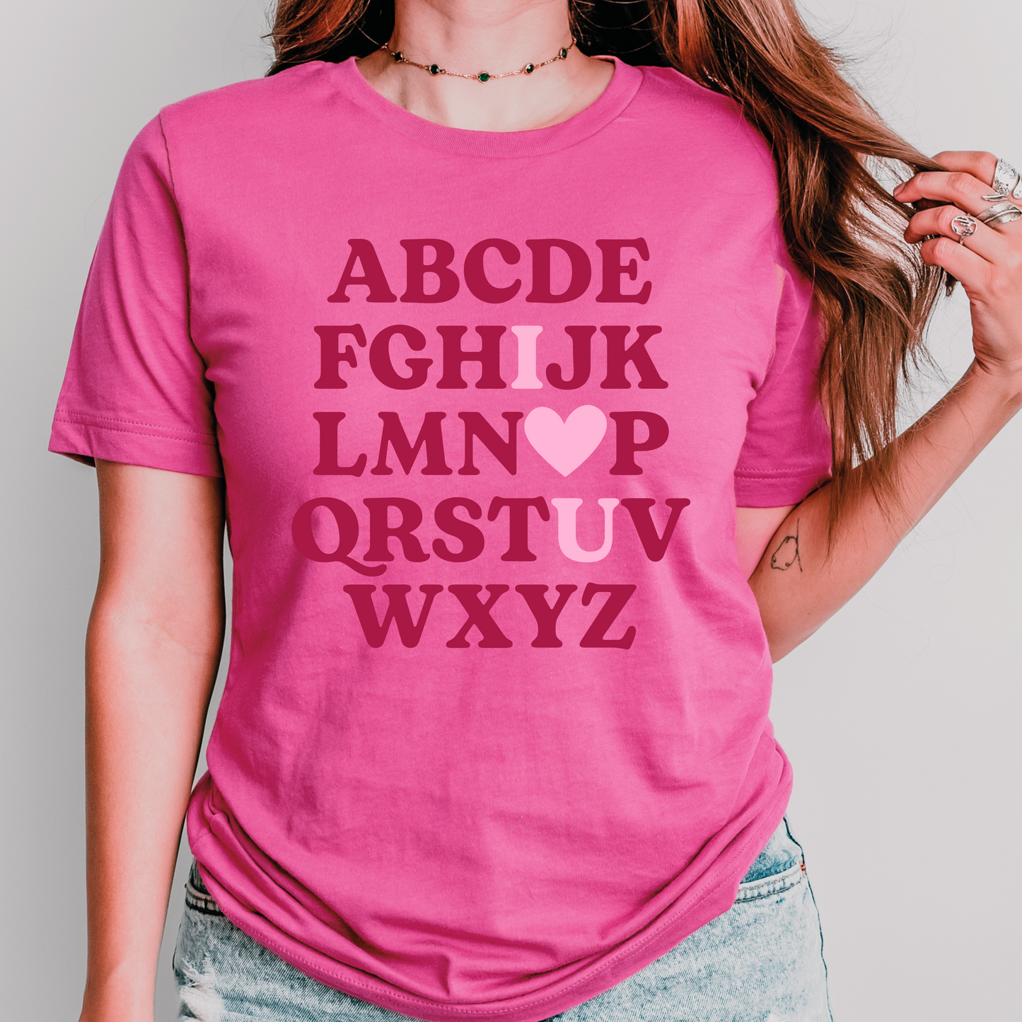 Alphabet I Love You Teacher Valentine's Day Shirt