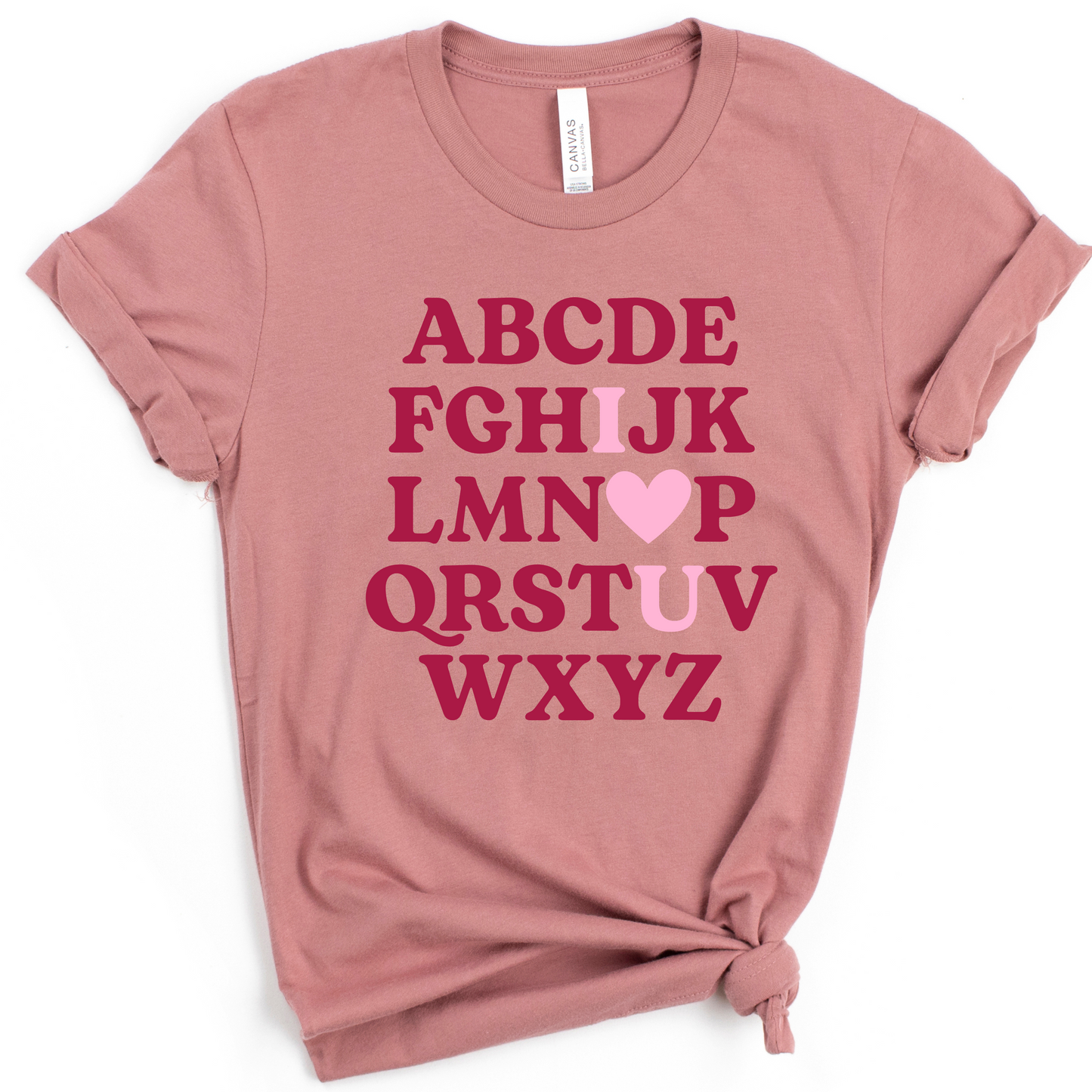 Alphabet I Love You Teacher Valentine's Day Shirt