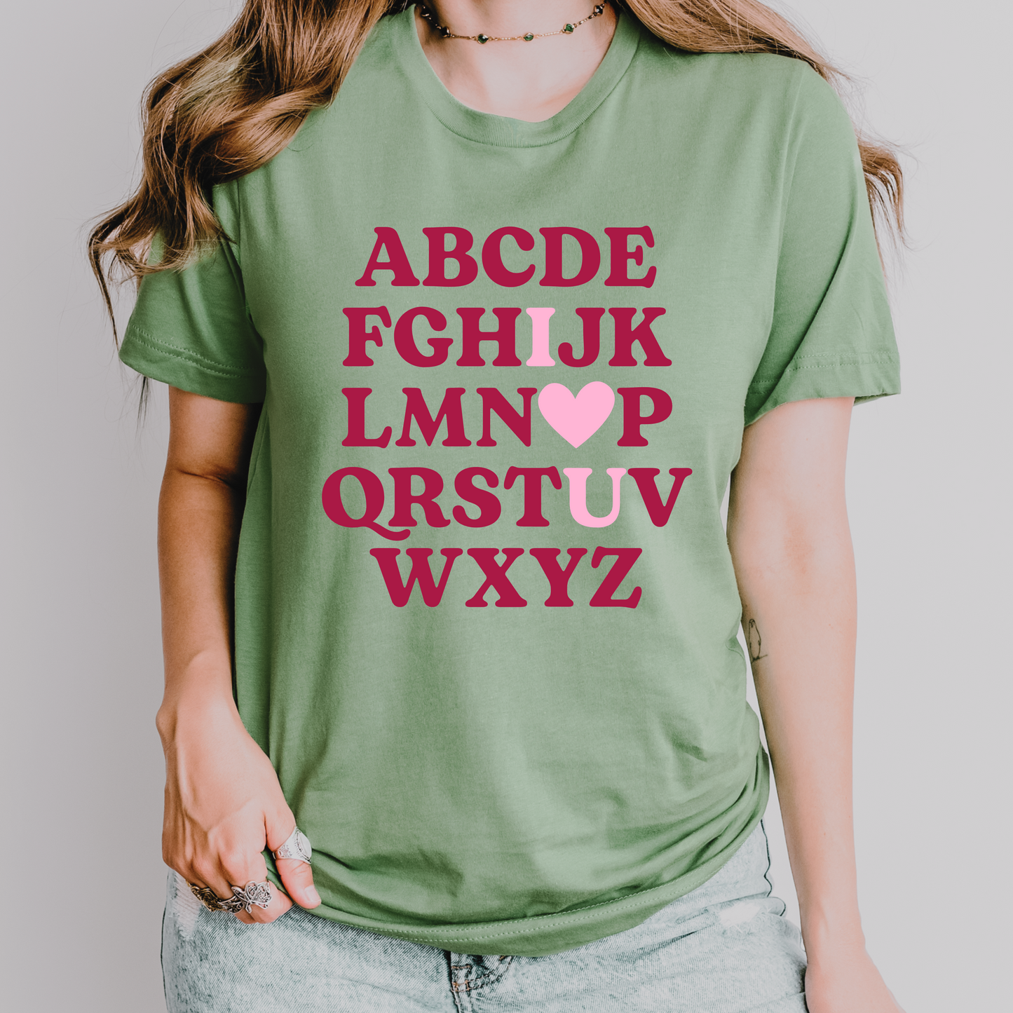 Alphabet I Love You Teacher Valentine's Day Shirt