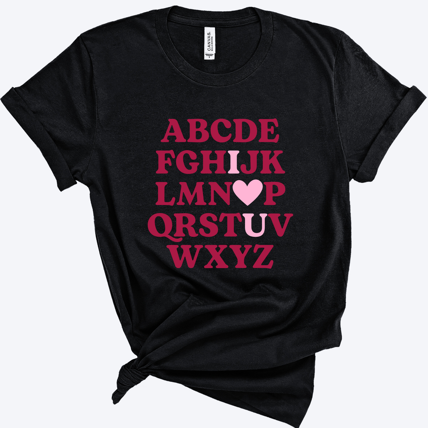 Alphabet I Love You Teacher Valentine's Day Shirt