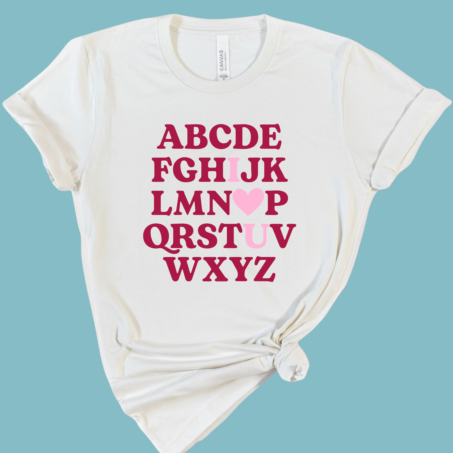 Alphabet I Love You Teacher Valentine's Day Shirt