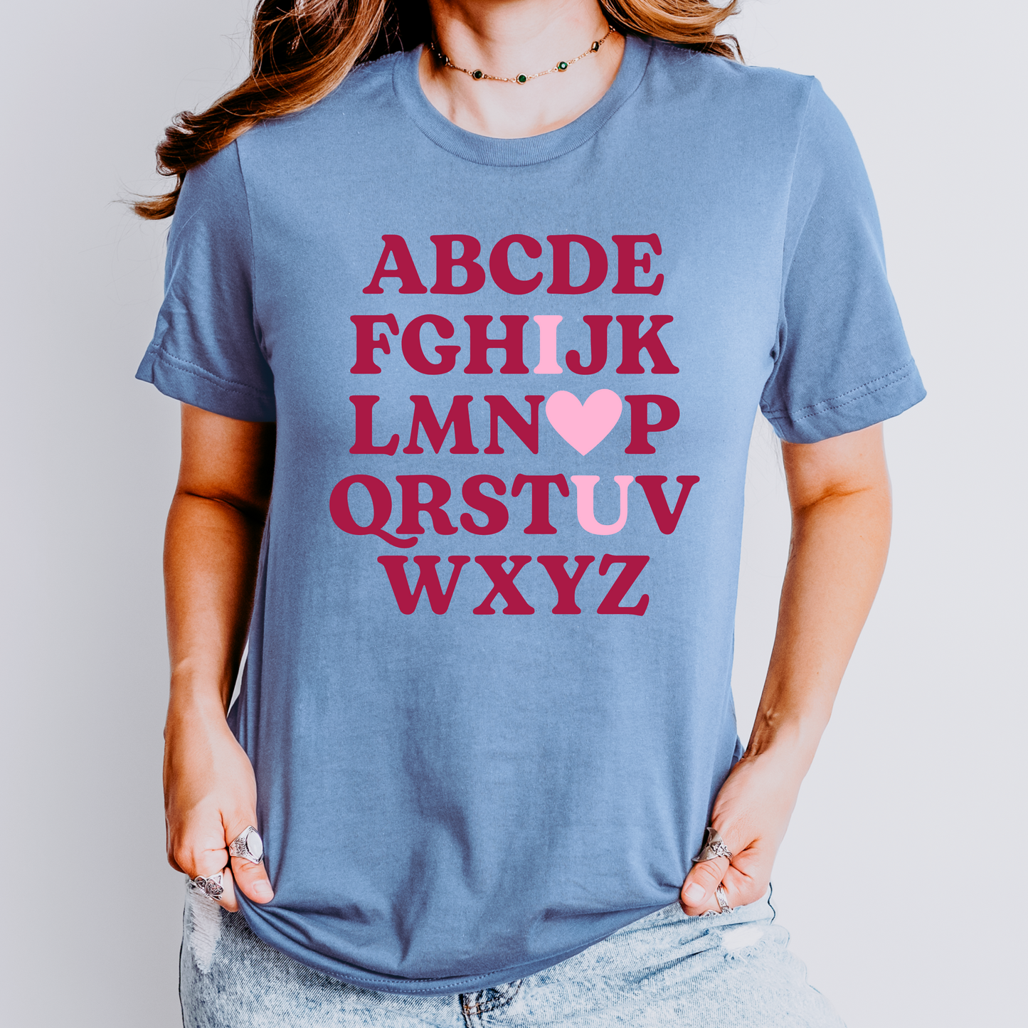 Alphabet I Love You Teacher Valentine's Day Shirt