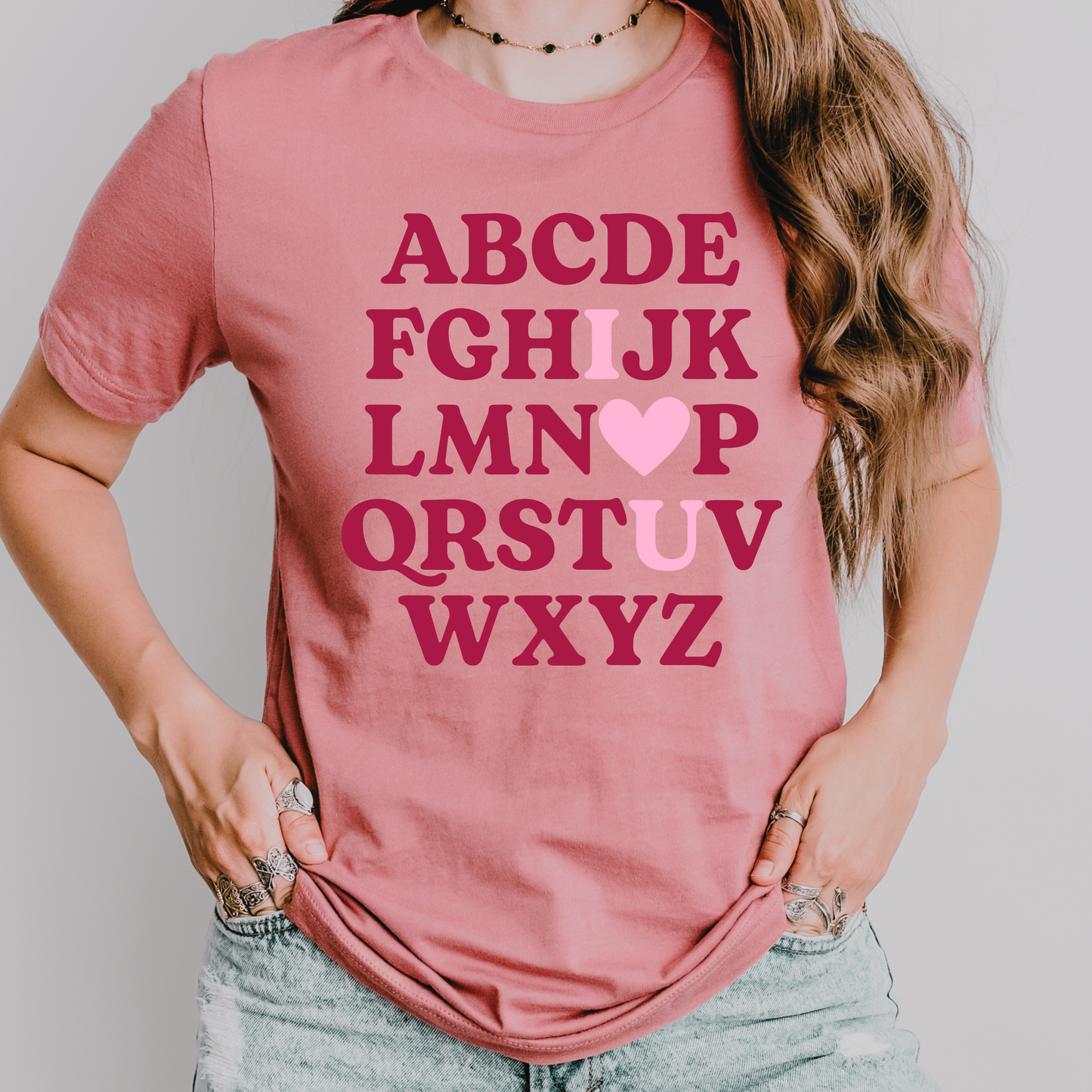 Alphabet I Love You Teacher Valentine's Day Shirt