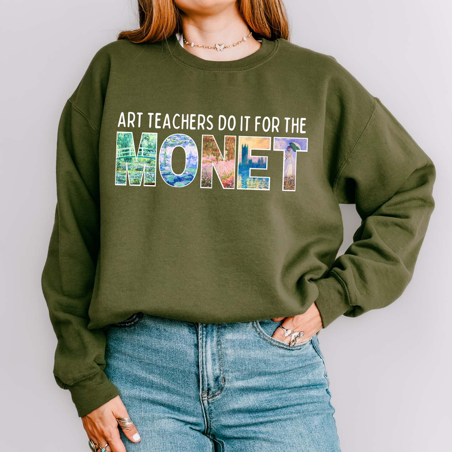 Art Teachers Do It For The Monet Crewneck Sweatshirt