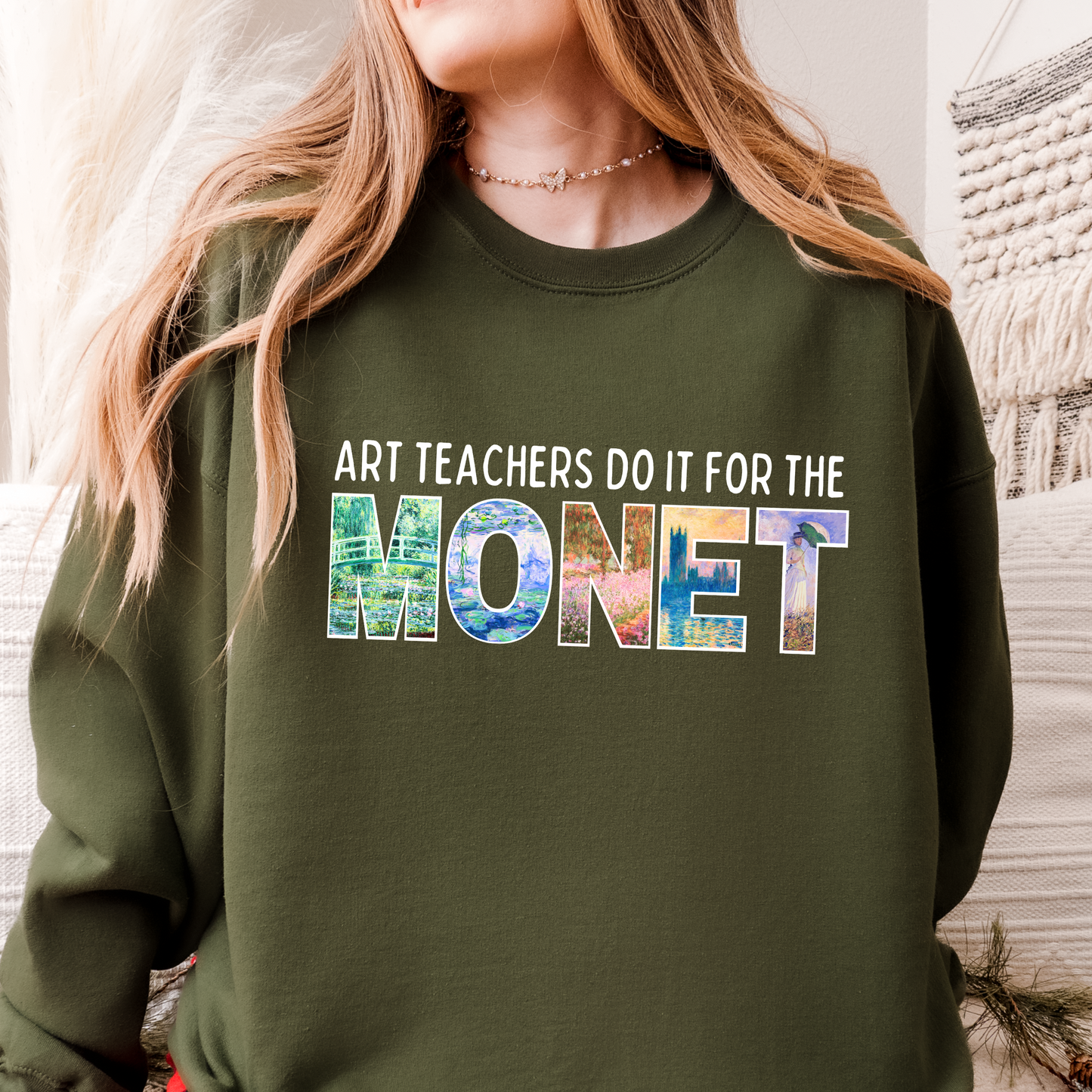 Art Teachers Do It For The Monet Crewneck Sweatshirt