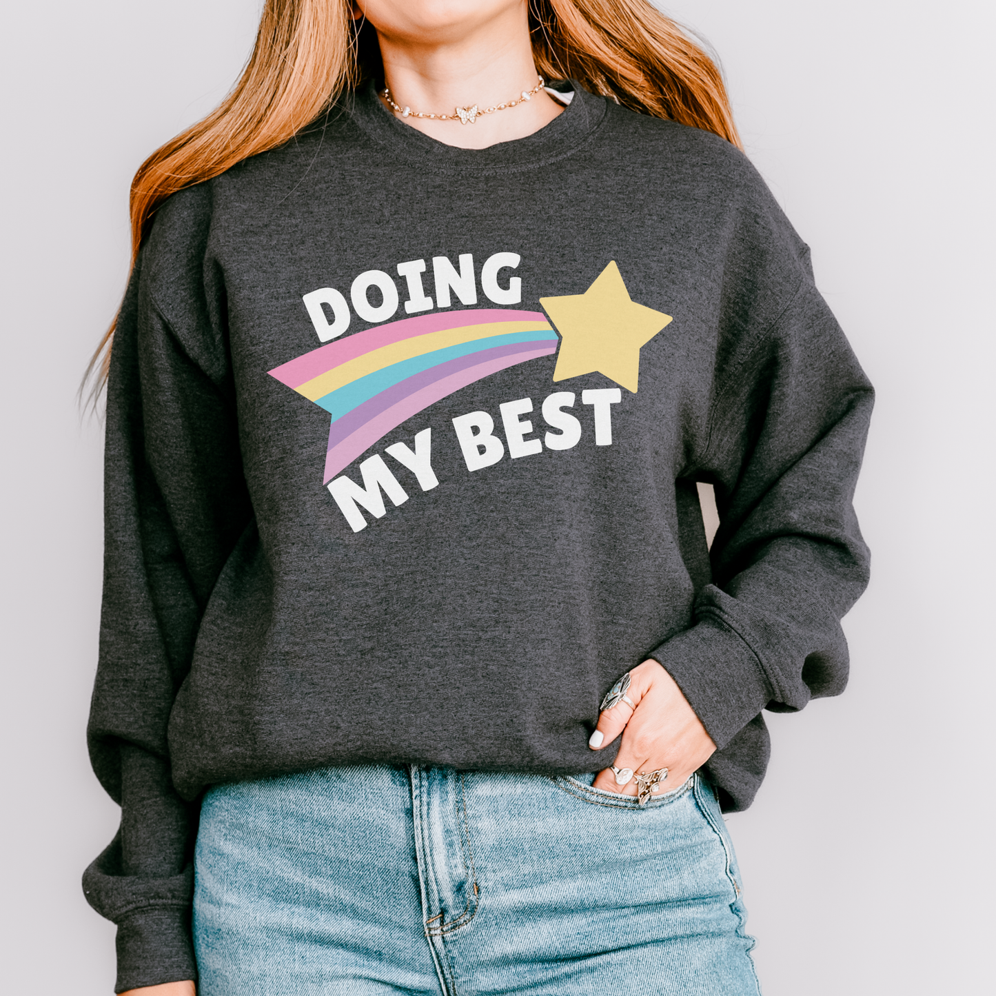 Doing My Best Teacher Crewneck Sweatshirt