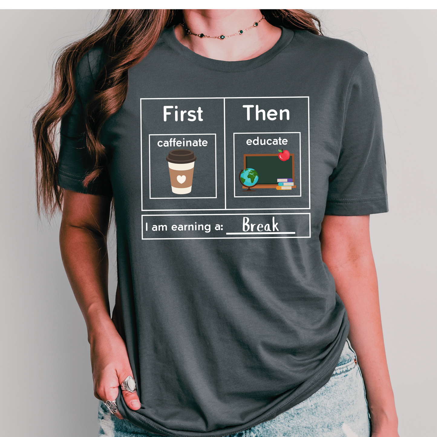 First Caffeinate Then Educate Teacher T-Shirt coffee