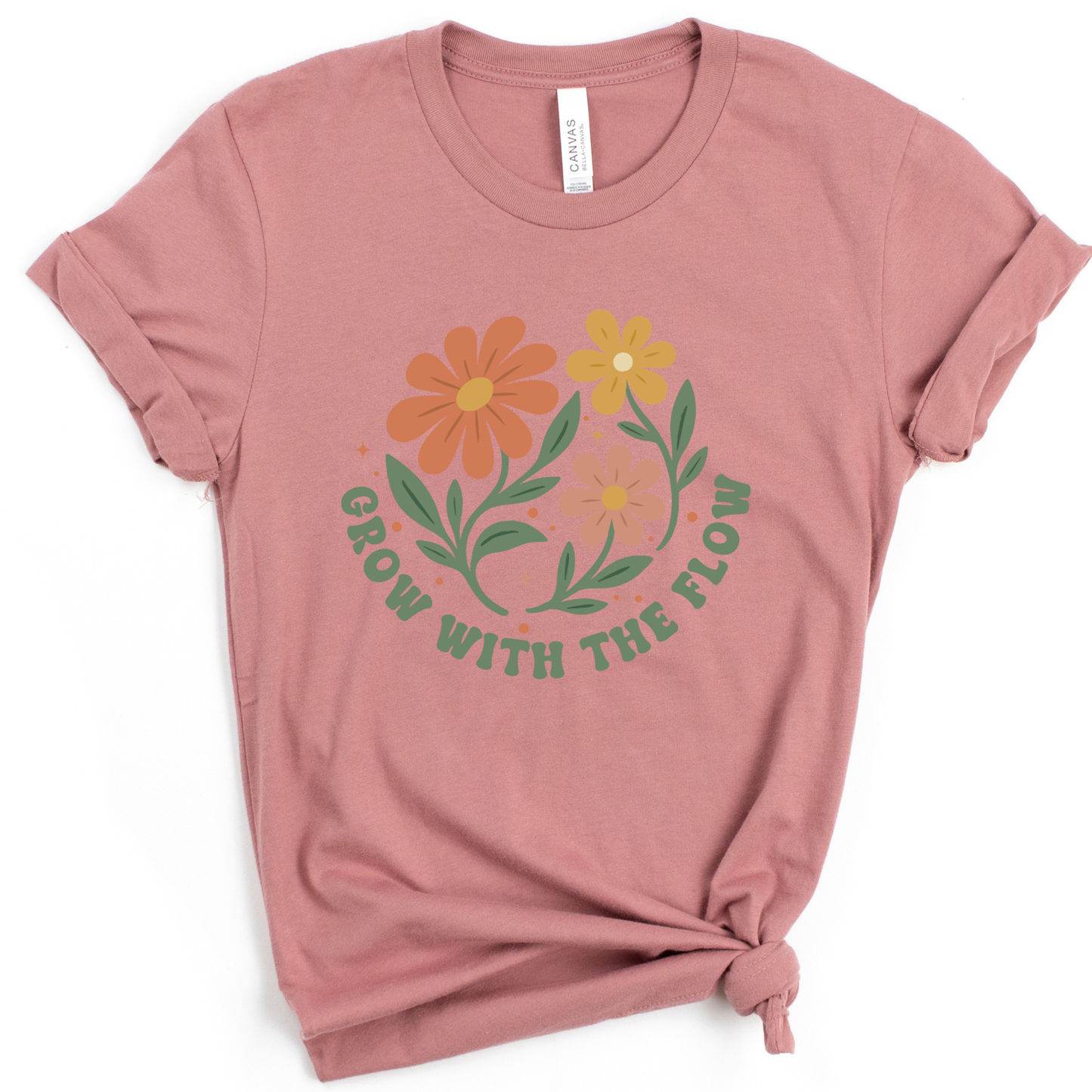 Grow With the Flow Shirt | Retro Floral Teacher Tee | Boho Teacher Shirt