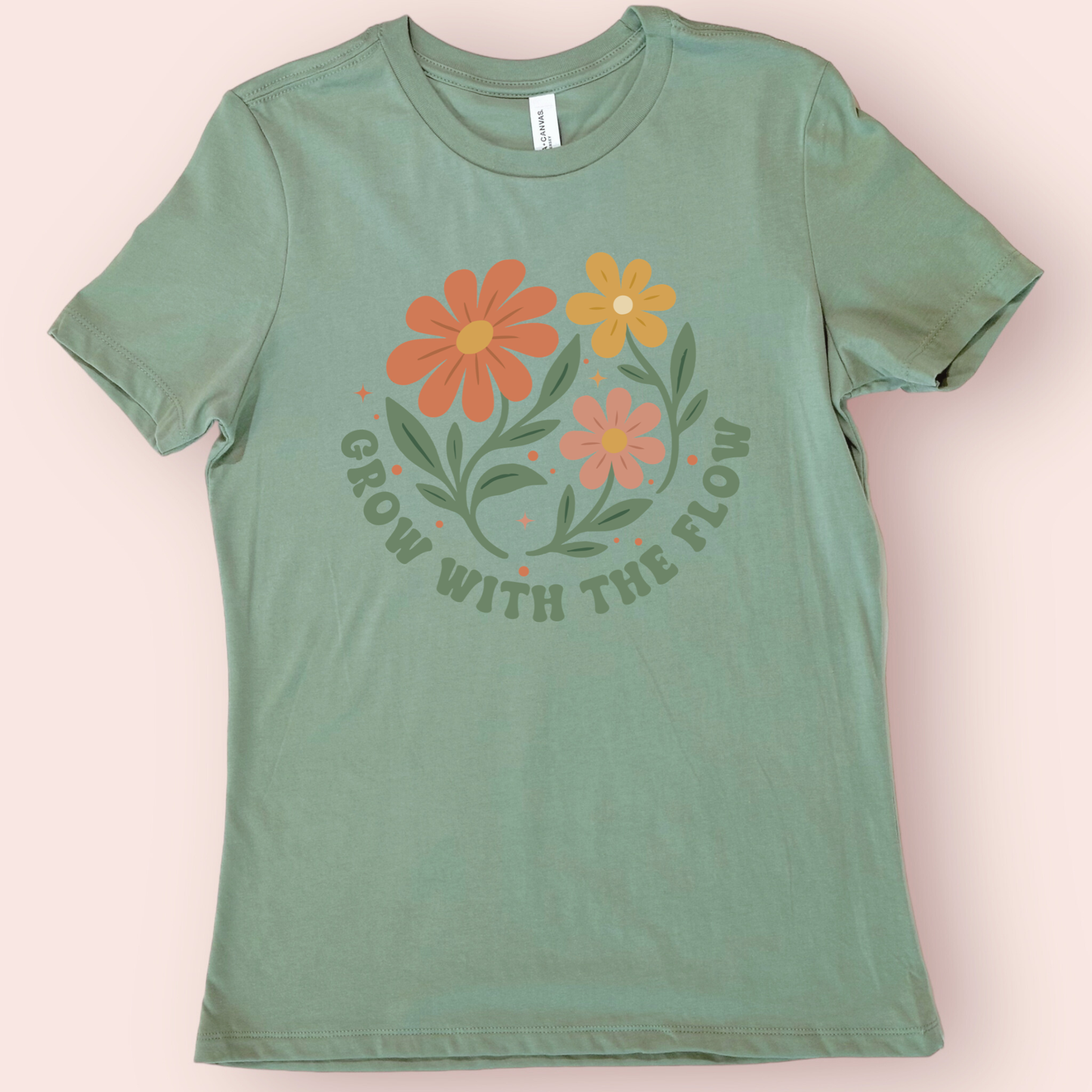 Grow With the Flow Shirt | Retro Floral Teacher Tee | Boho Teacher Shirt