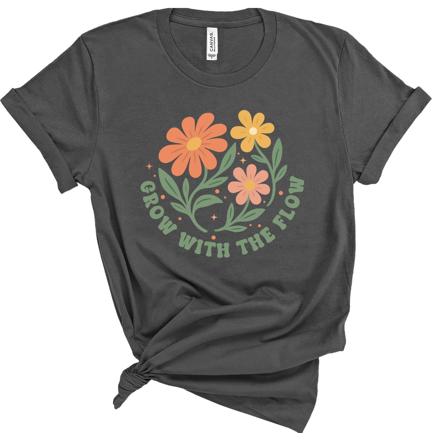 Grow With the Flow Shirt | Retro Floral Teacher Tee | Boho Teacher Shirt