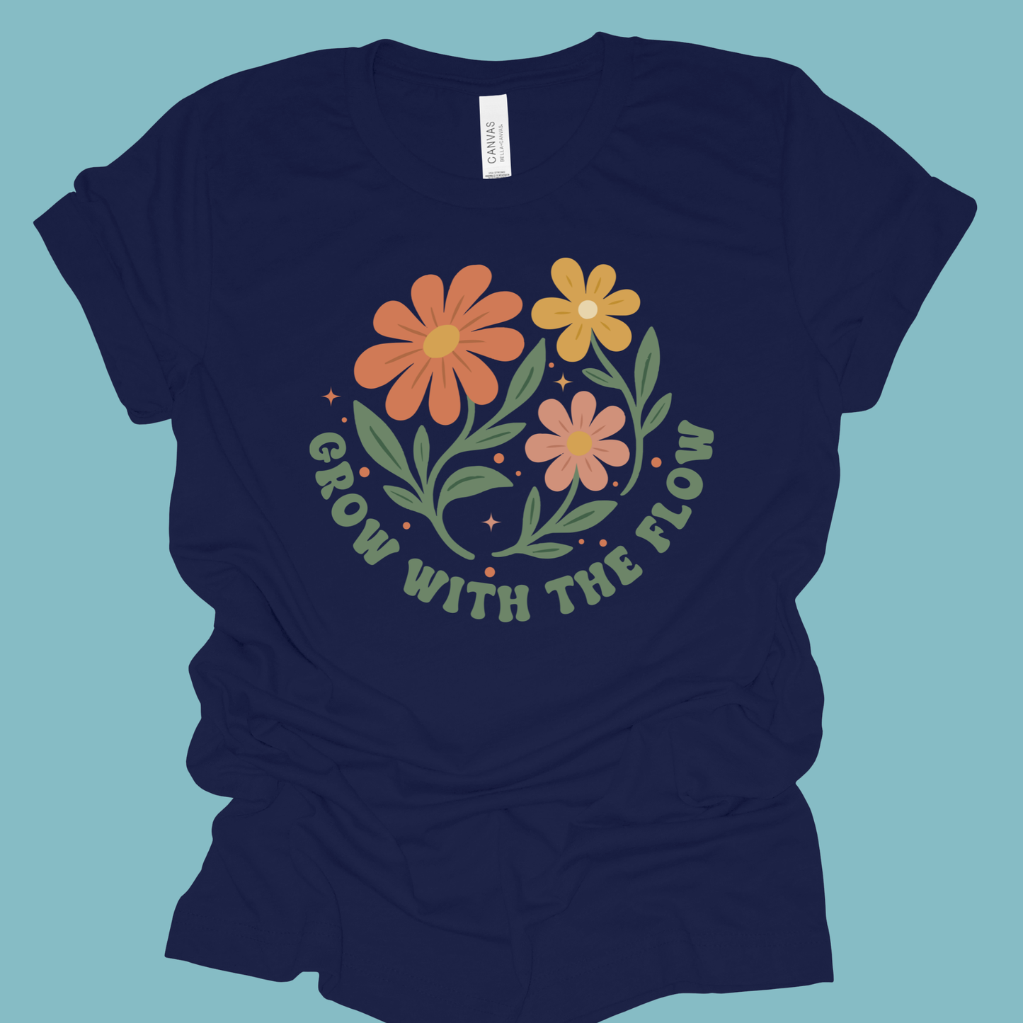 Grow With the Flow Shirt | Retro Floral Teacher Tee | Boho Teacher Shirt