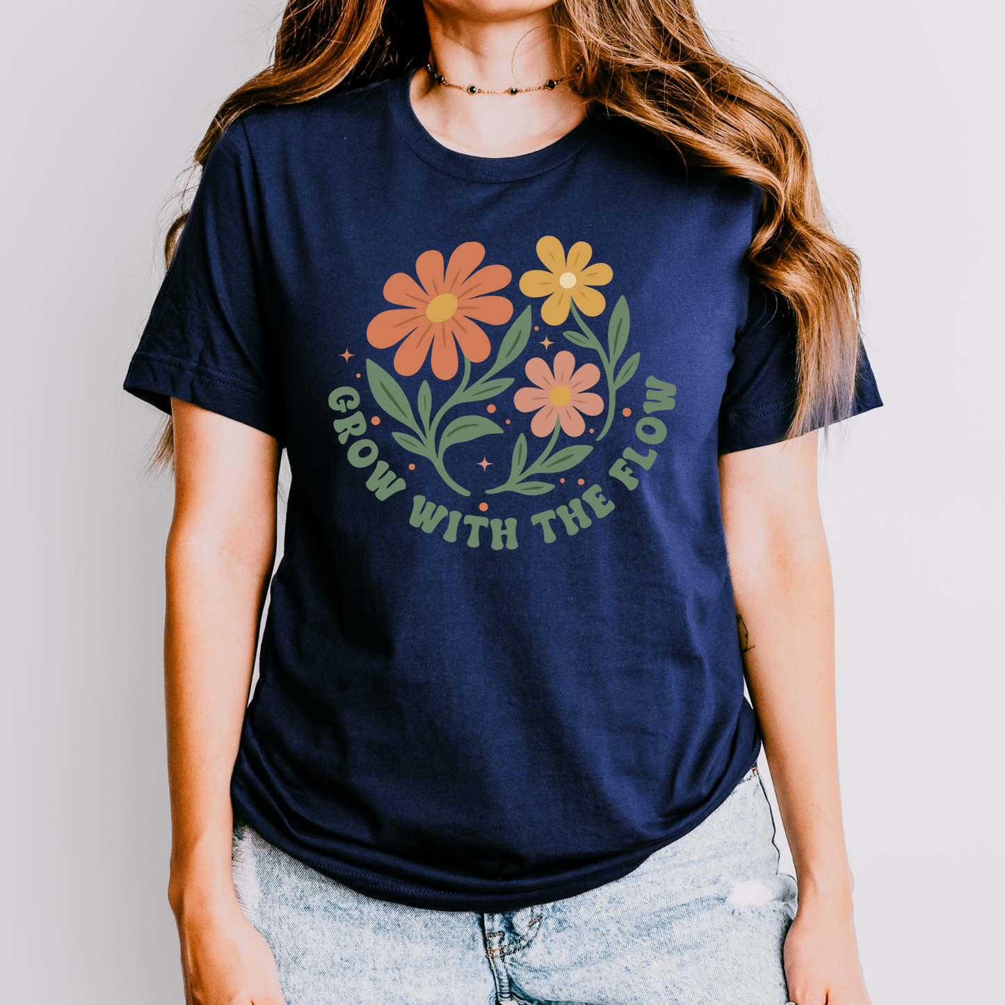 Grow With the Flow Shirt | Retro Floral Teacher Tee | Boho Teacher Shirt