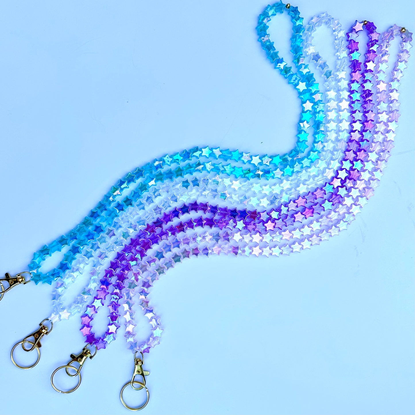 Beaded Lanyard - Iridescent Stars