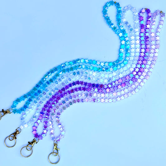 Beaded Lanyard - Iridescent Stars