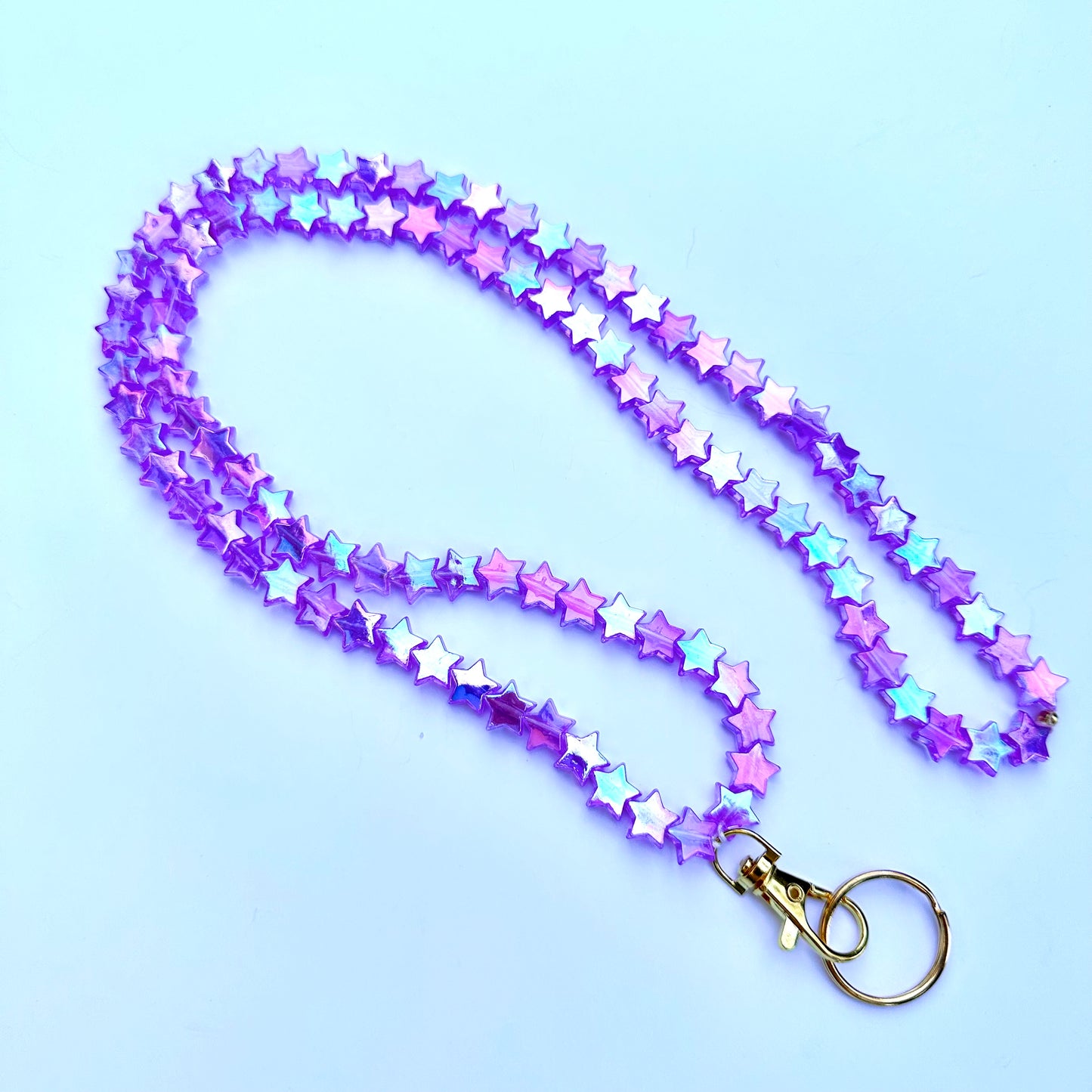 Beaded Lanyard - Iridescent Stars