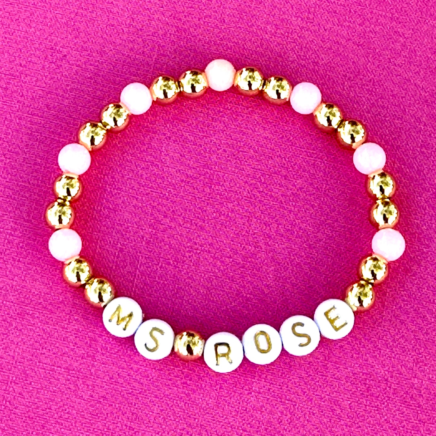 Personalized Stacking Bracelet - 18k gold and acrylic beads