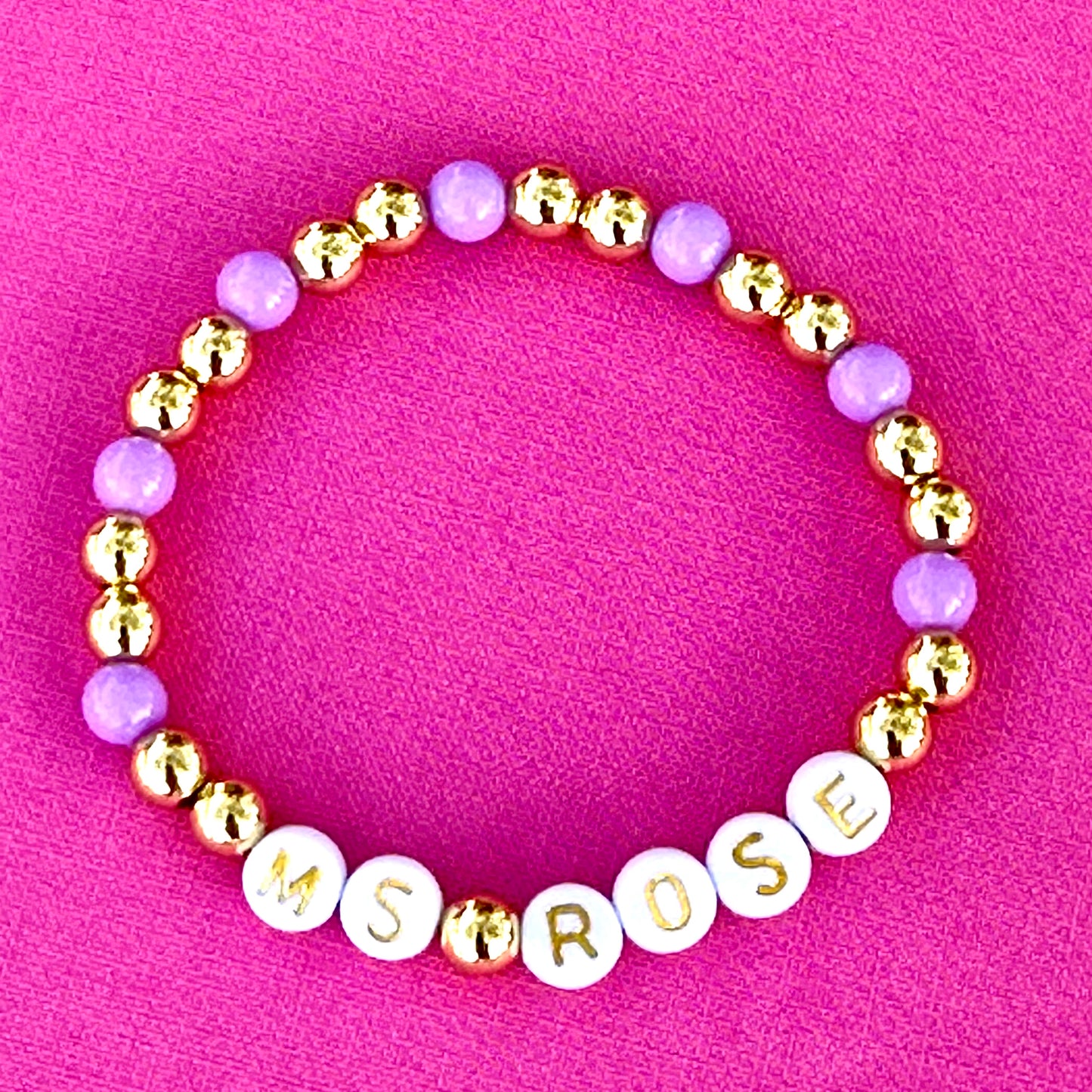 Personalized Stacking Bracelet - 18k gold and acrylic beads