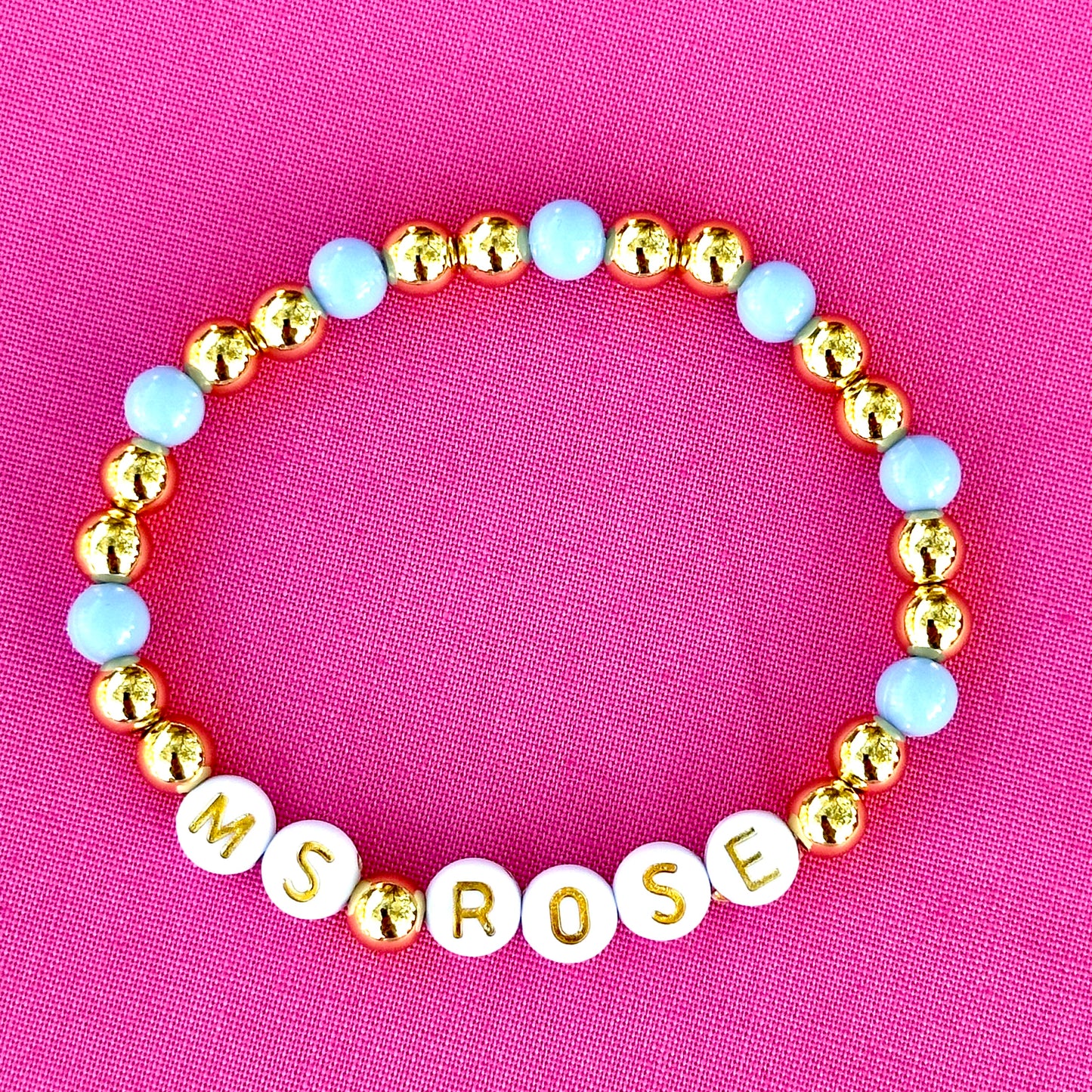 Personalized Stacking Bracelet - 18k gold and acrylic beads