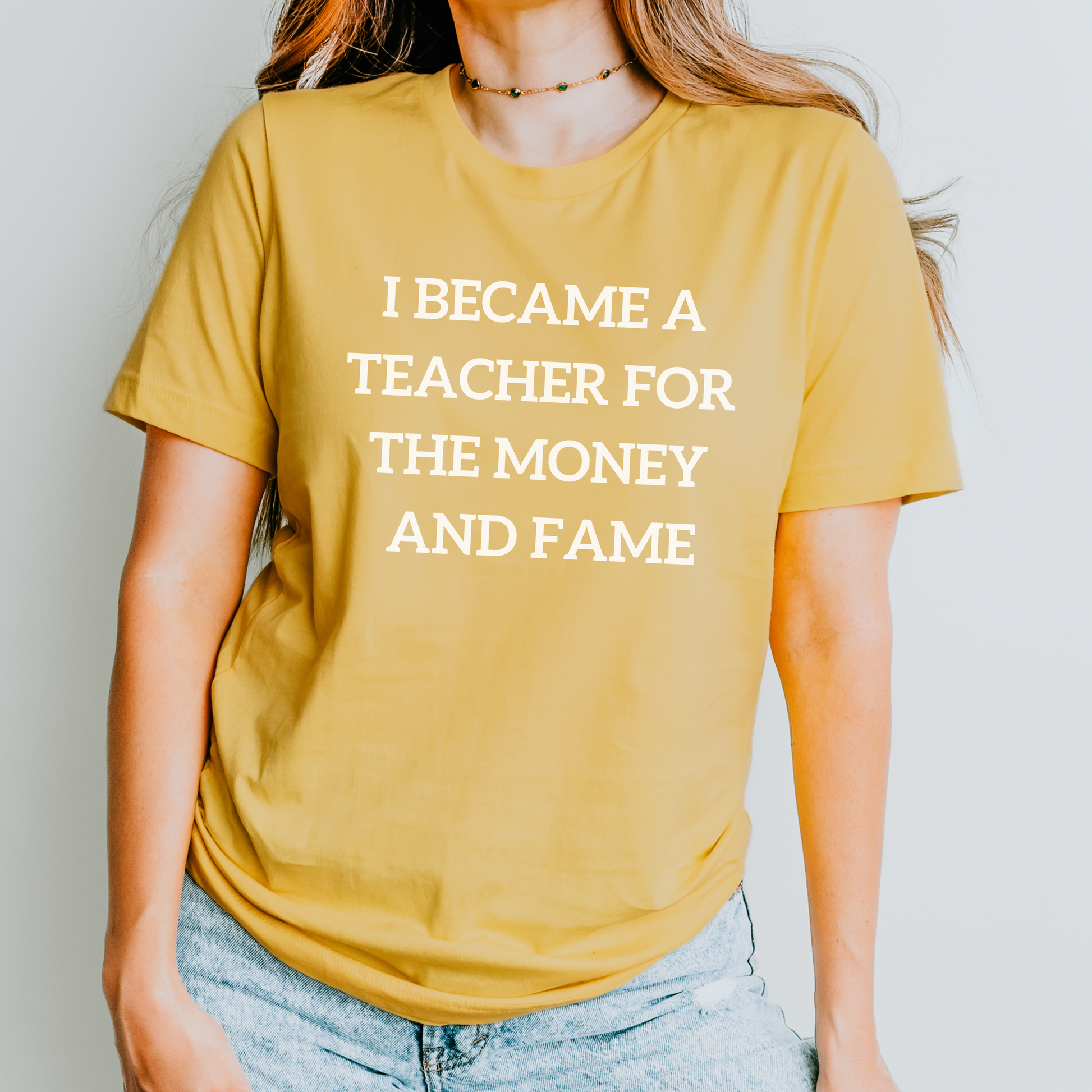 レディースファッション I Became A Teacher For The Money And Fame T-Shirt I became a teacher for the money and fame shirt – Exhausted